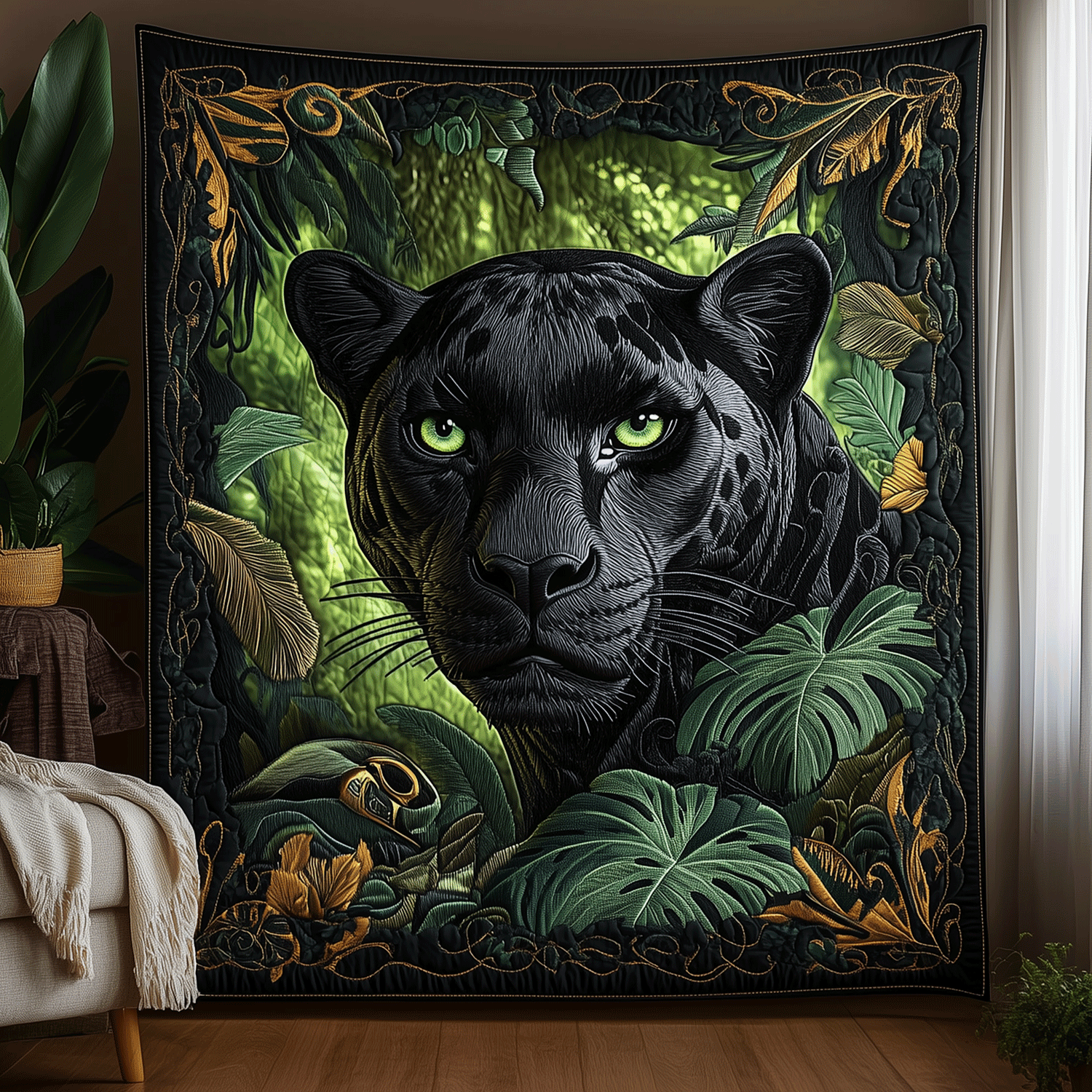 Emerald Panther Quilted Blanket Christmas Presents For Brother Emerald Panther Quilted Blanket Christmas Presents For Brother