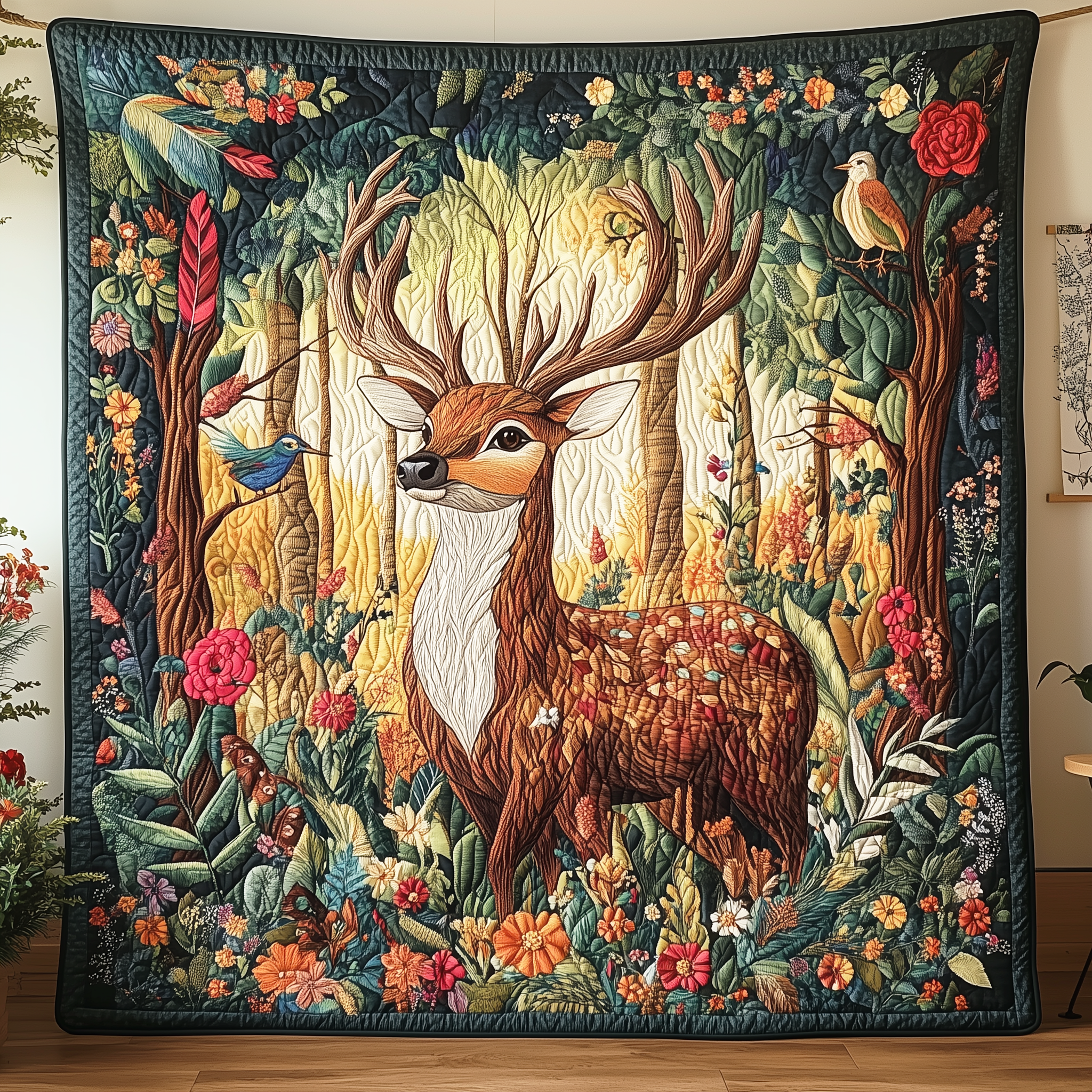 Enchanted Forest Quilted Blanket Feel Closer to Your Loved Ones with a Shared Blanket Enchanted Forest Quilted Blanket Feel Closer to Your Loved Ones with a Shared Blanket