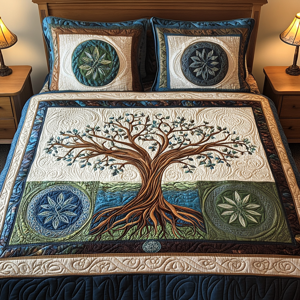 Enchanted Tree Quilted Bedding Set Gardening Gifts For Men Enchanted Tree Quilted Bedding Set Gardening Gifts For Men