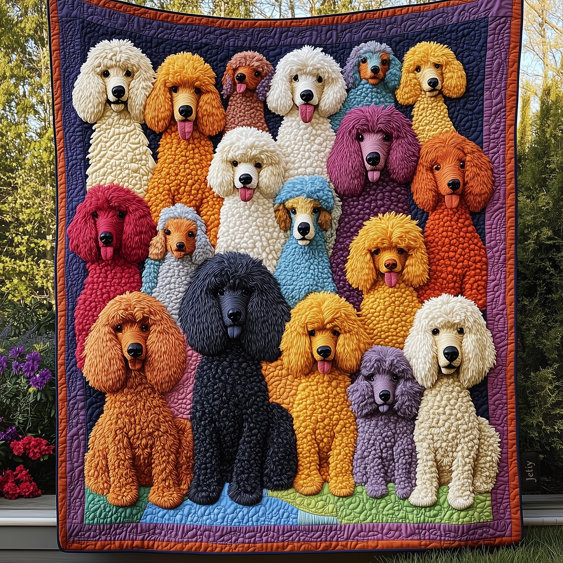 Energetic Poodle Quilted Blanket Feel the Luxury of a Blanket That Stands Out Energetic Poodle Quilted Blanket Feel the Luxury of a Blanket That Stands Out