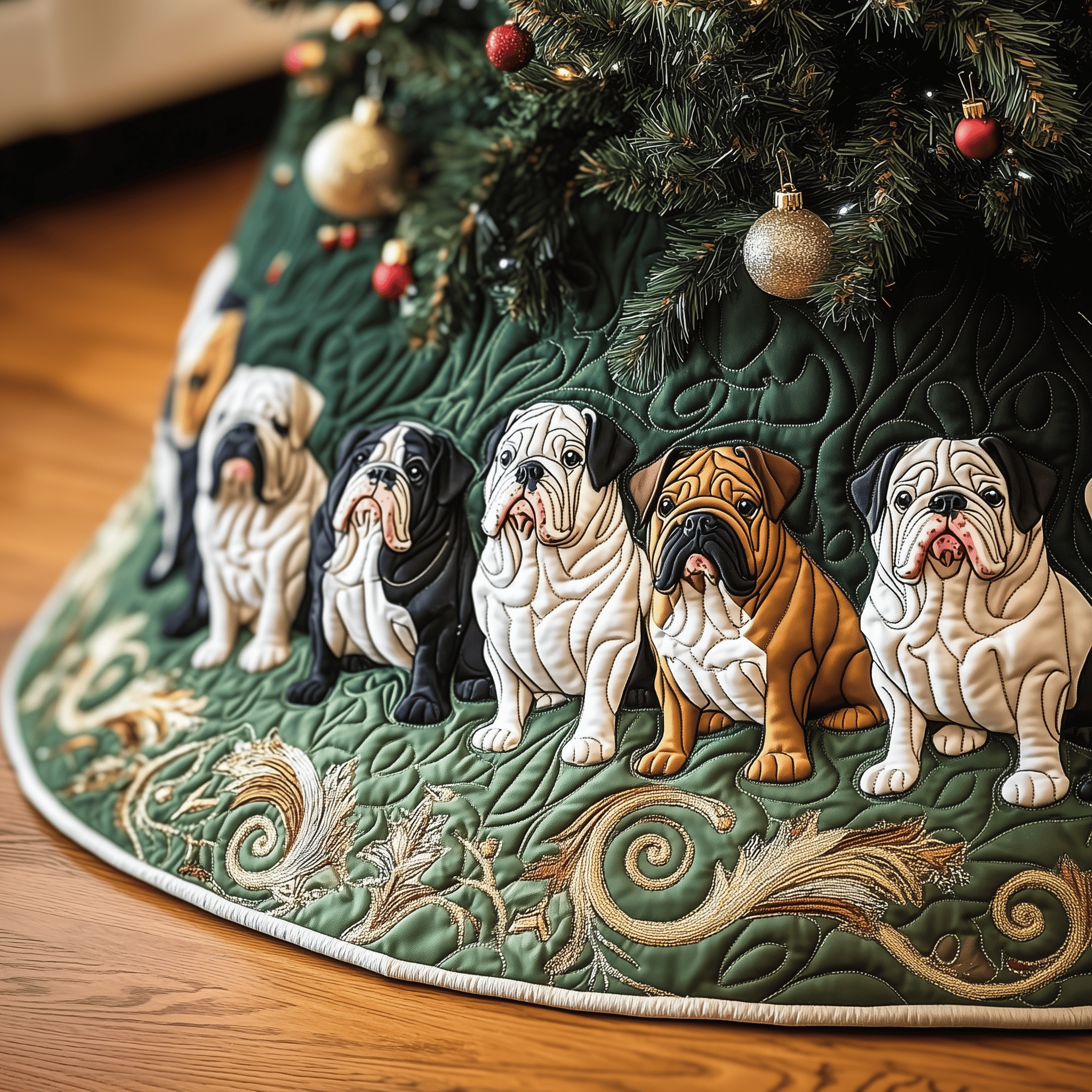 English Bulldog Quilted Tree Skirt Feel the Spirit of the Holidays with a Trusted Tree Skirt English Bulldog Quilted Tree Skirt Feel the Spirit of the Holidays with a Trusted Tree Skirt