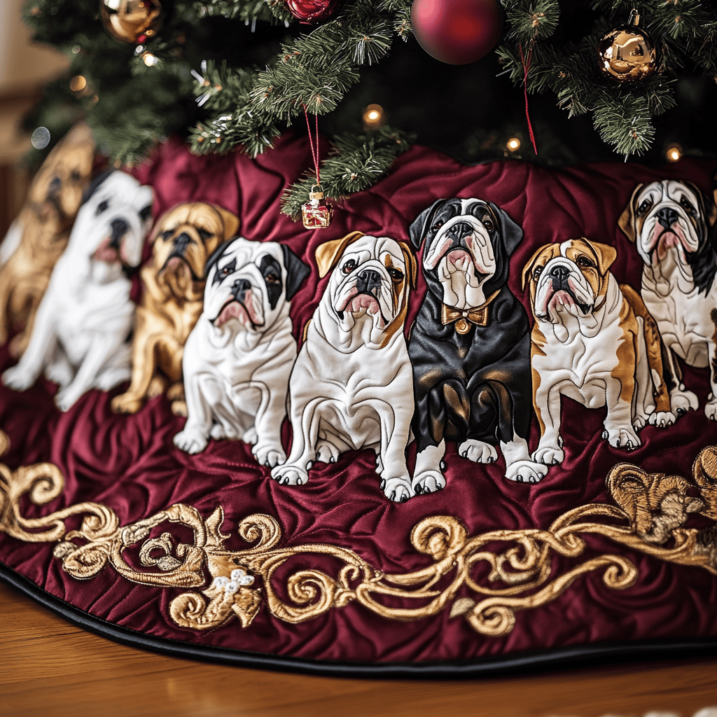 English Bulldog Quilted Tree Skirt Protect Your Home with a Tree Skirt Designed for Joy English Bulldog Quilted Tree Skirt Protect Your Home with a Tree Skirt Designed for Joy