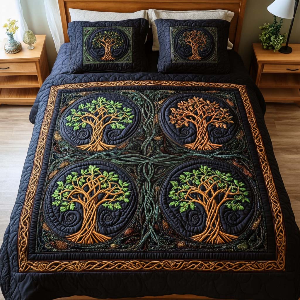 Eternal Growth Quilted Bedding Set Tree Of Life Memorial Gift Eternal Growth Quilted Bedding Set Tree Of Life Memorial Gift