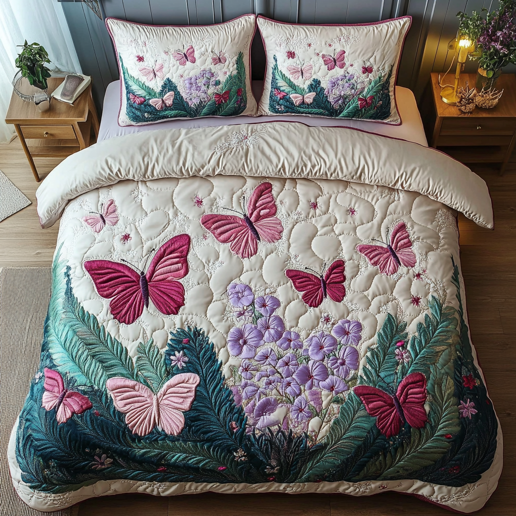 Ethereal Wings Quilted Bedding Set Butterfly Gift Ideas For Lovers Ethereal Wings Quilted Bedding Set Butterfly Gift Ideas For Lovers