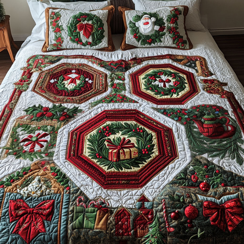 Evergreen Bliss Quilted Bedding Set Last Minute Christmas Gifts Evergreen Bliss Quilted Bedding Set Last Minute Christmas Gifts