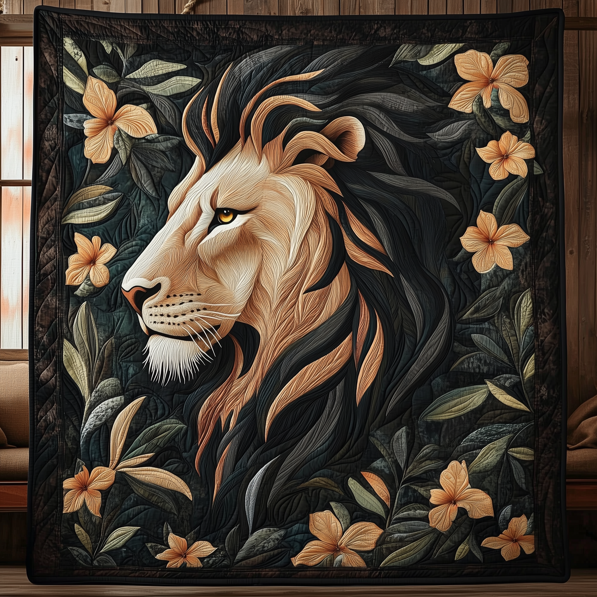 Eyes of the Jungle King Quilted Blanket Throw Blankets For Couch Father's Day Gifts For Grandpa Eyes of the Jungle King Quilted Blanket Throw Blankets For Couch Father's Day Gifts For Grandpa