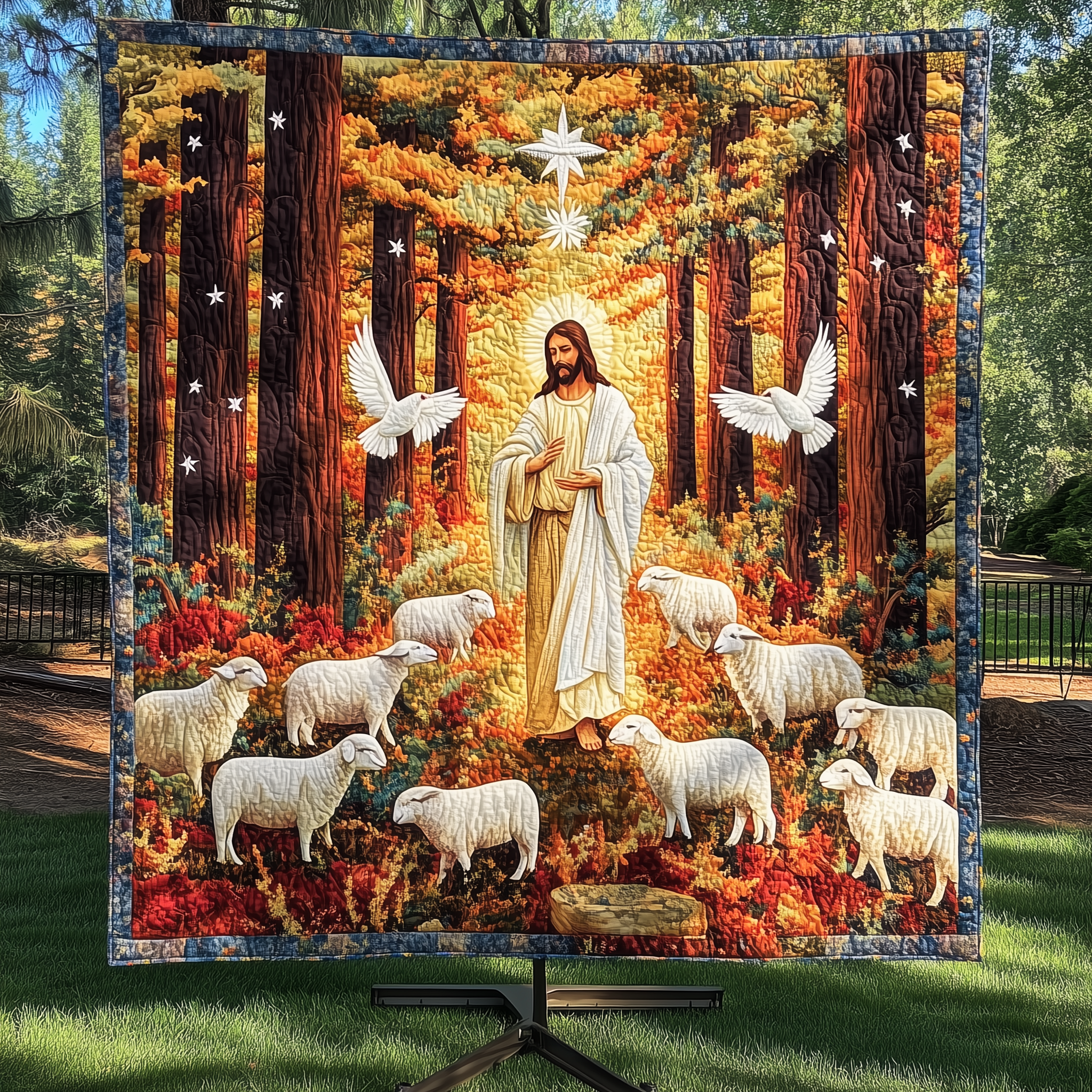 Faith In God Light Of Jesus Quilted Blanket Feel At Ease with a Blanket That's Perfectly Practical Faith In God Light Of Jesus Quilted Blanket Feel At Ease with a Blanket That's Perfectly Practical