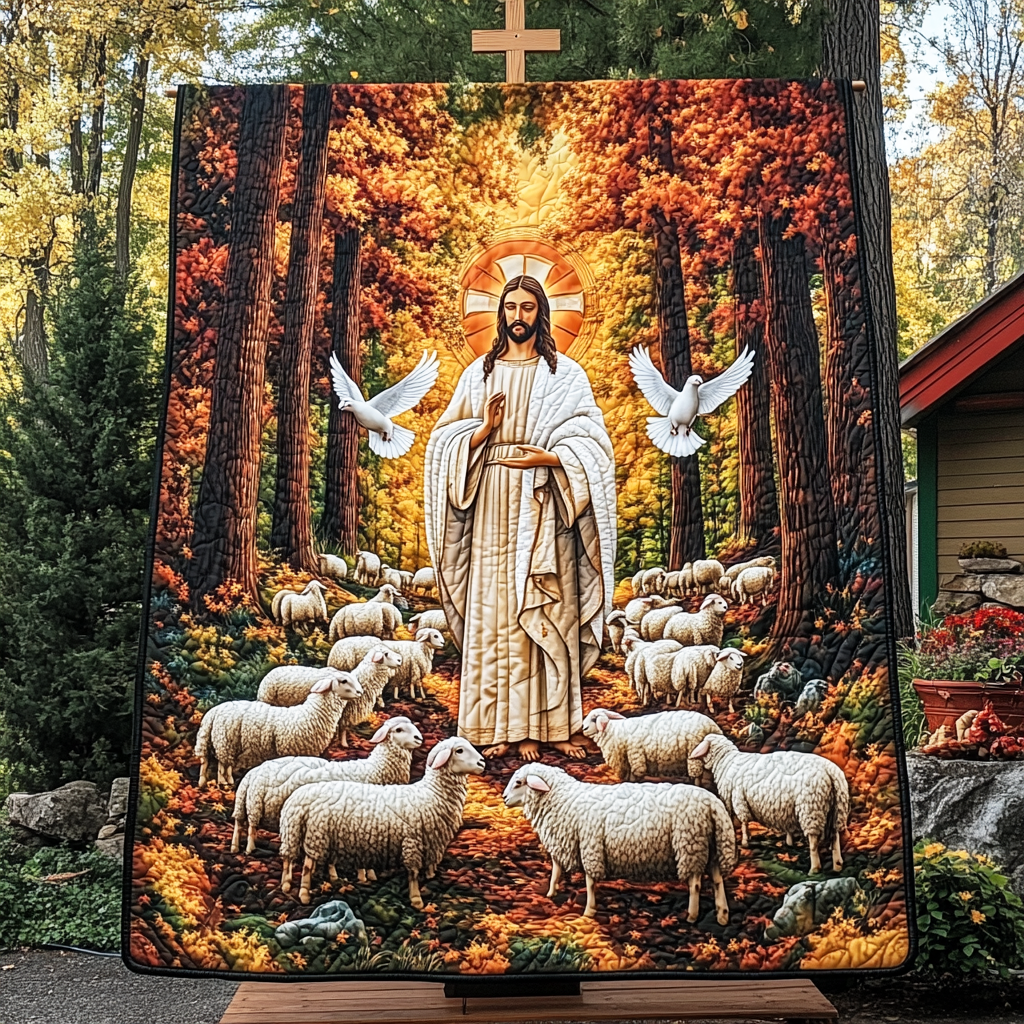 Faith In God Light Of Jesus Quilted Blanket From Sofa to Bed, a Blanket That Does It All Faith In God Light Of Jesus Quilted Blanket From Sofa to Bed, a Blanket That Does It All