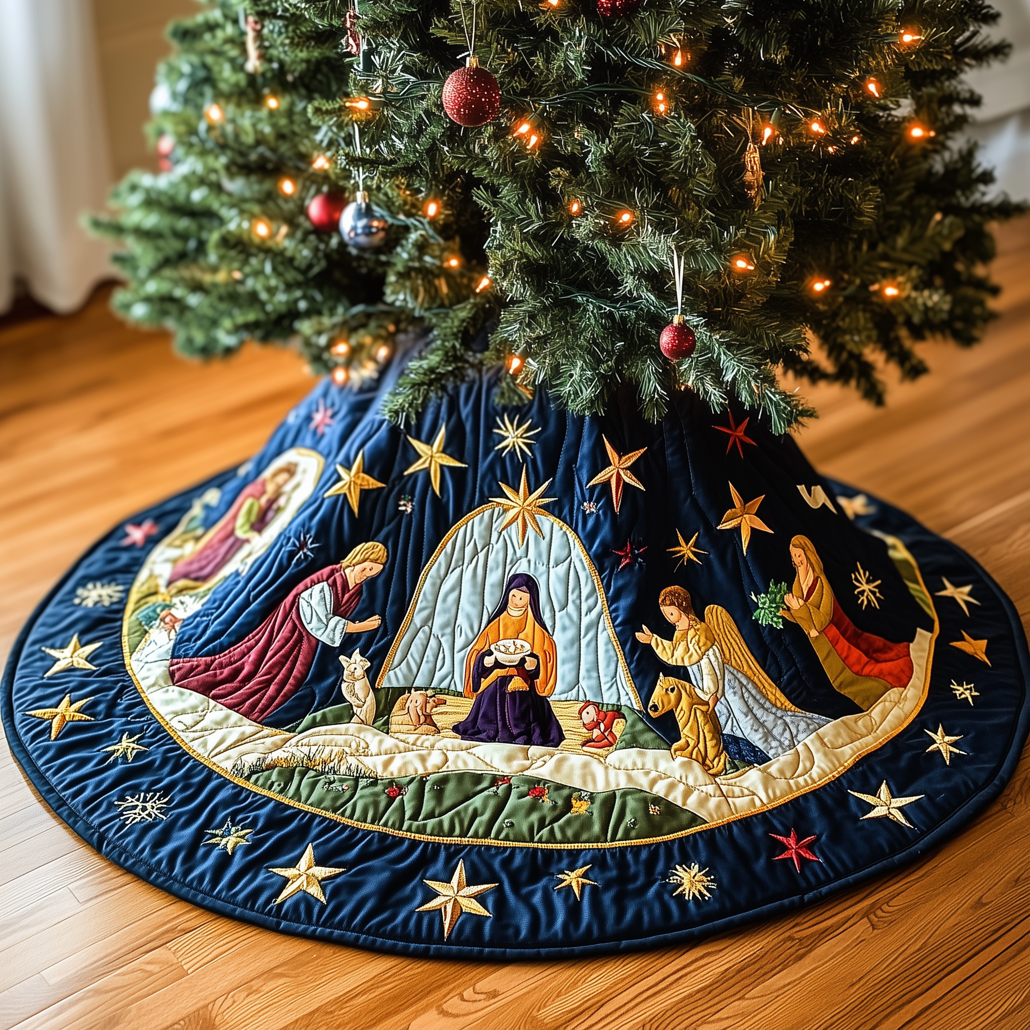 Faith&God Quilted Tree Skirt Celebrate Joyfully with a Stylish Christmas Tree Skirt Faith&God Quilted Tree Skirt Celebrate Joyfully with a Stylish Christmas Tree Skirt