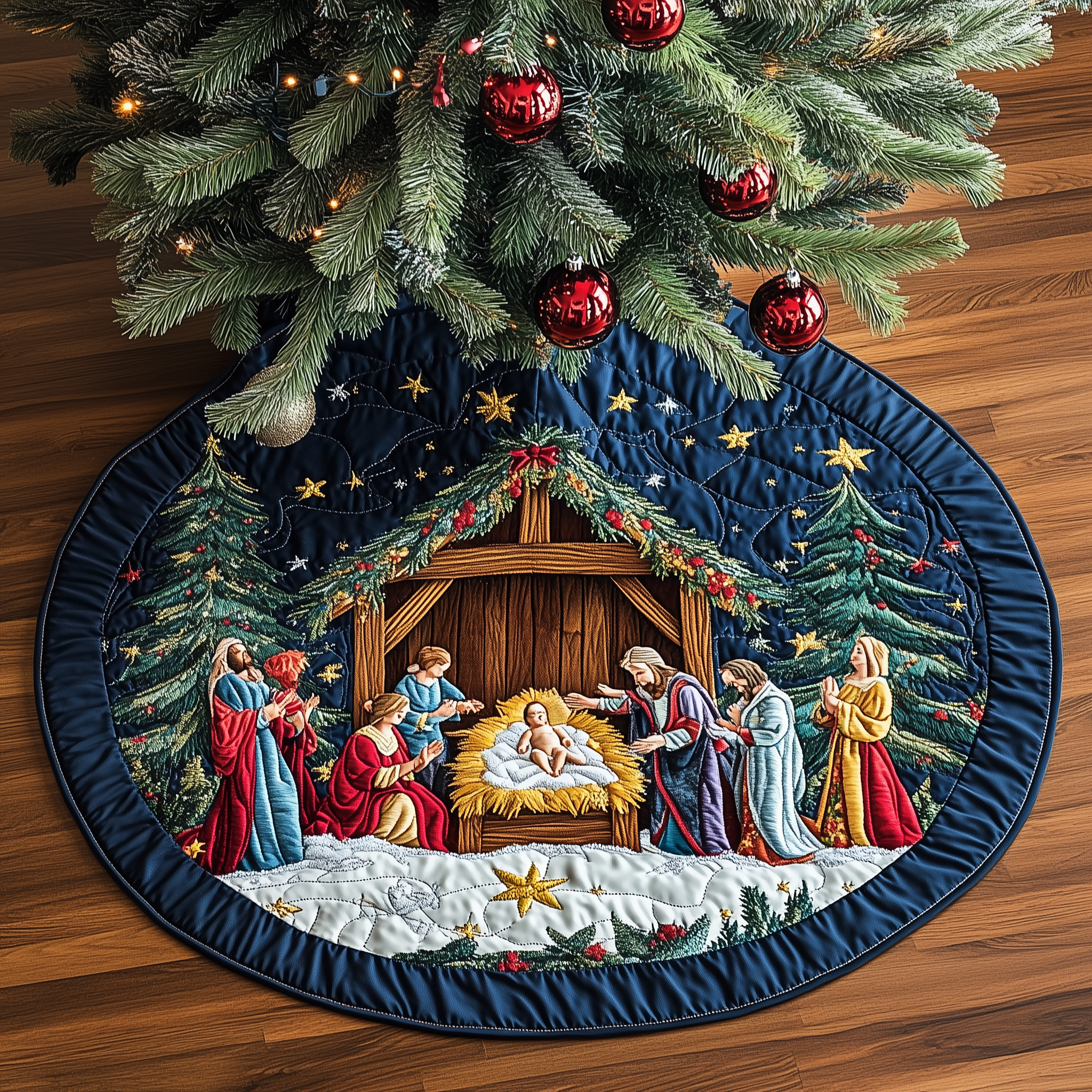 Faith&God Quilted Tree Skirt Make Every Moment Merry with a Stylish Tree Skirt Faith&God Quilted Tree Skirt Make Every Moment Merry with a Stylish Tree Skirt