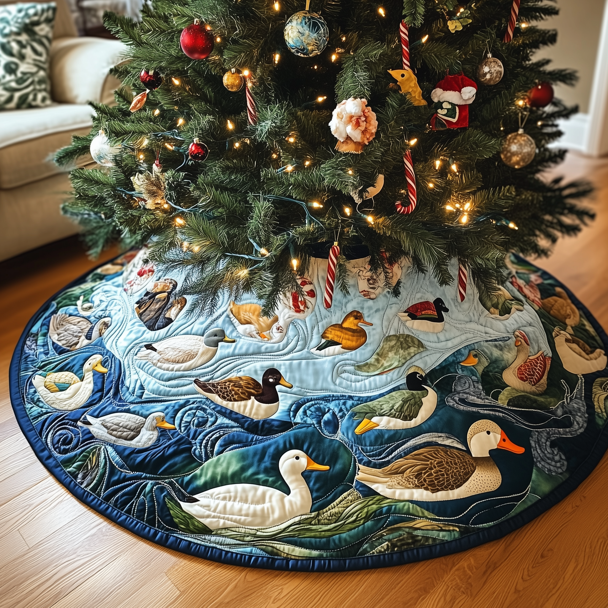 Farmhouse Duck Quilted Tree Skirt Elevate Your Holiday Vibes with Protective Tree Decor Farmhouse Duck Quilted Tree Skirt Elevate Your Holiday Vibes with Protective Tree Decor