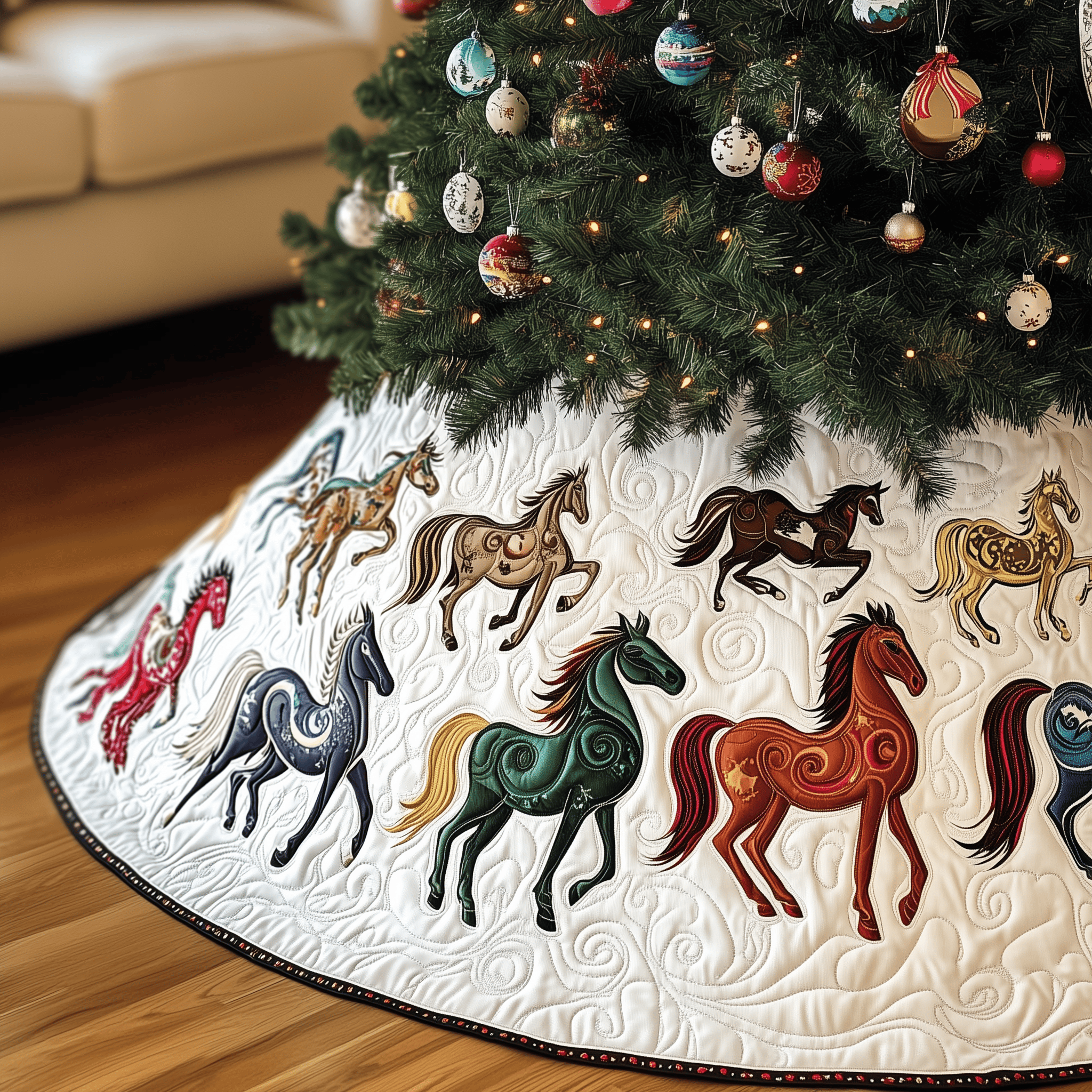 Farmhouse Horse Quilted Tree Skirt Celebrate Life's Little Moments with a Perfect Tree Skirt Farmhouse Horse Quilted Tree Skirt Celebrate Life's Little Moments with a Perfect Tree Skirt