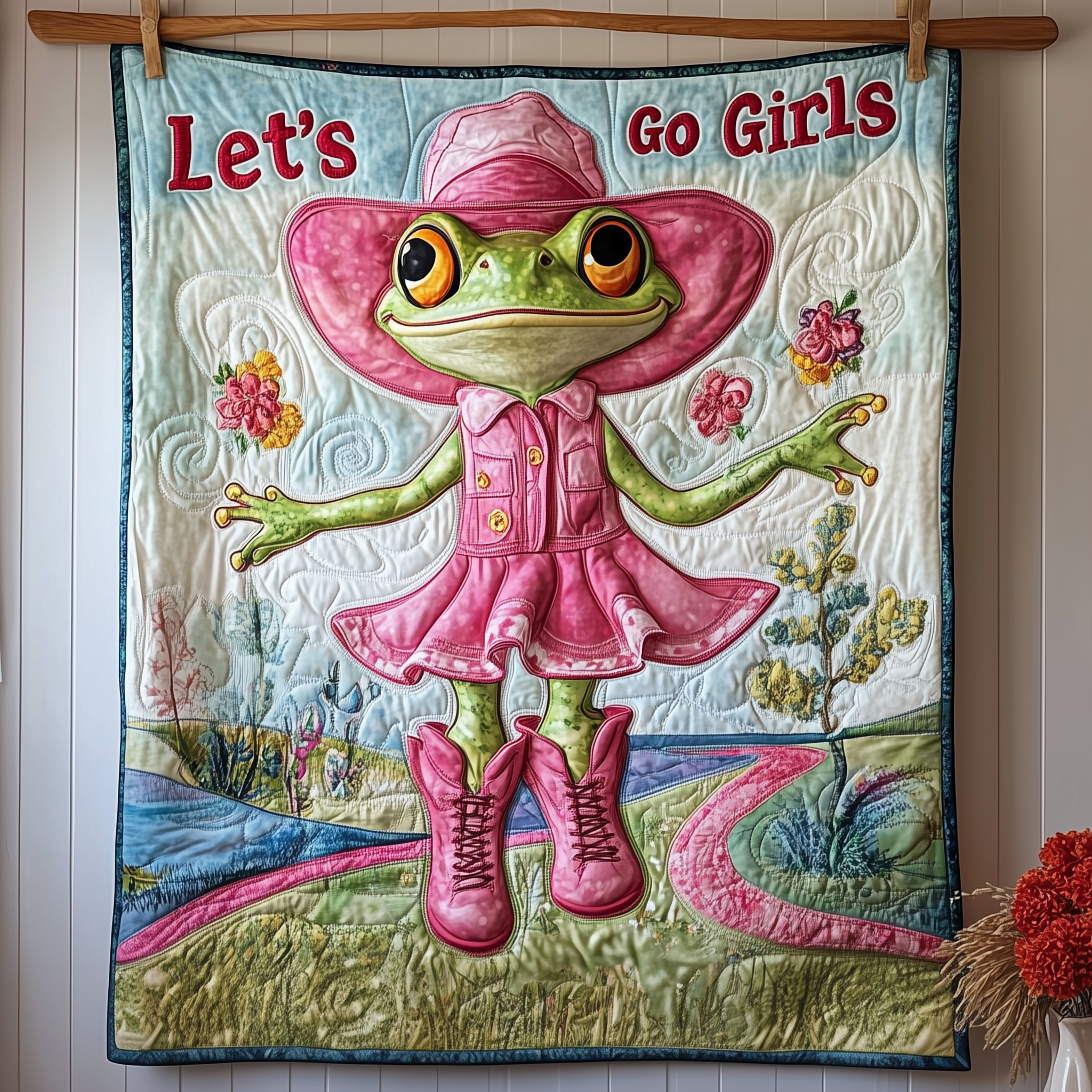 Fashionable Cowgirl Frog Quilted Blanket Best Throw Blanket Best Gifts For Daughters Fashionable Cowgirl Frog Quilted Blanket Best Throw Blanket Best Gifts For Daughters