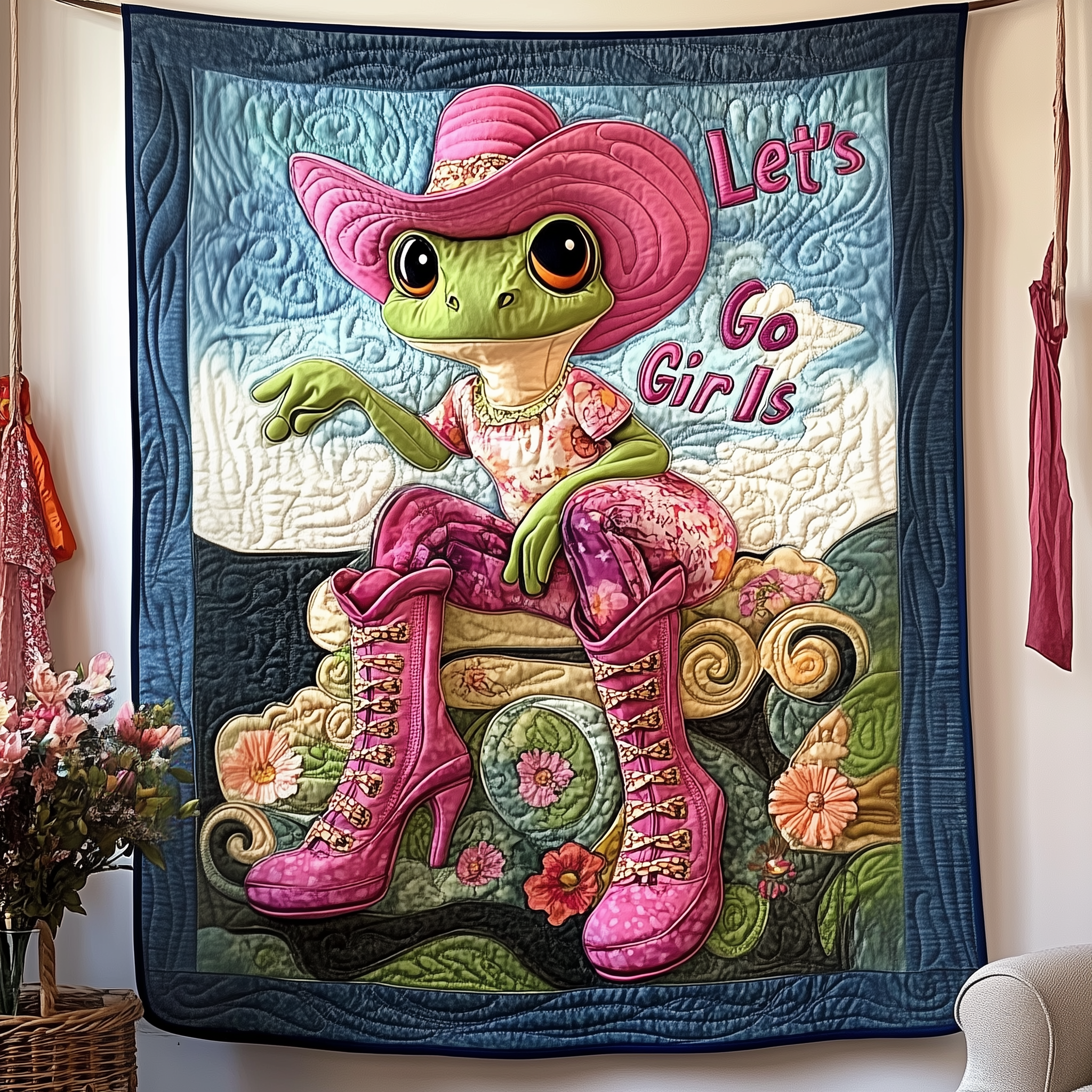 Fashionable Cowgirl Frog Quilted Blanket Best Throw Blanket Gifts For Sister Ideas Fashionable Cowgirl Frog Quilted Blanket Best Throw Blanket Gifts For Sister Ideas