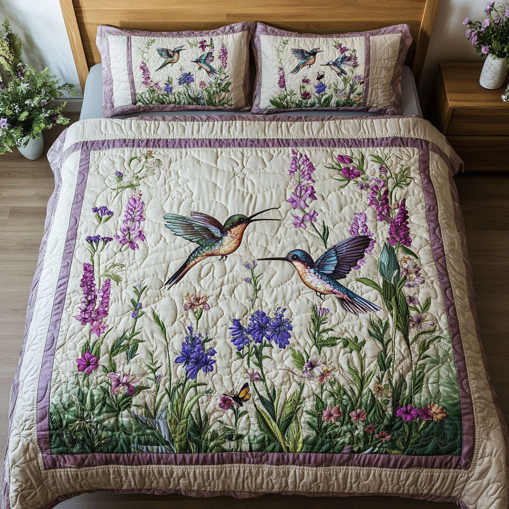 Feathered Flash Quilted Bedding Set Hummingbird Gifts For Her Feathered Flash Quilted Bedding Set Hummingbird Gifts For Her