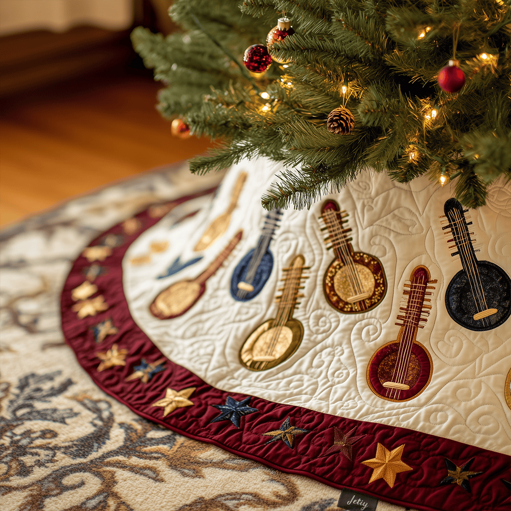 Festive Banjo Quilted Tree Skirt Feel the Magic of the Holidays Without Worry Festive Banjo Quilted Tree Skirt Feel the Magic of the Holidays Without Worry