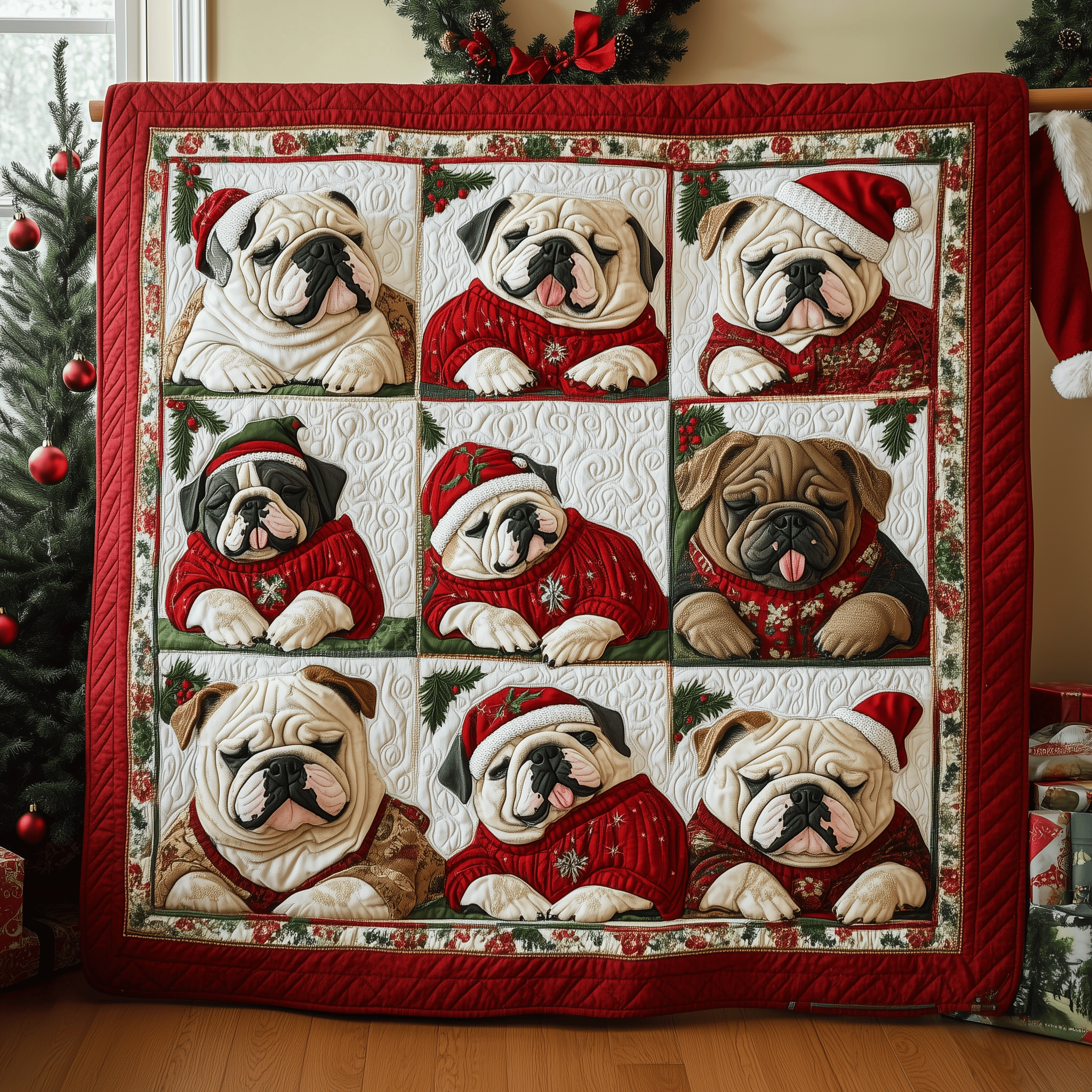 Festive Bulldog Quilted Blanket Feel Comfortable Indoors and Out with Our Multi-Use Blanket Festive Bulldog Quilted Blanket Feel Comfortable Indoors and Out with Our Multi-Use Blanket