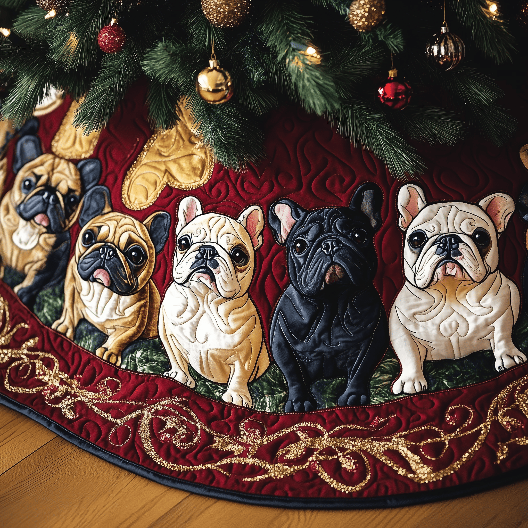 Festive Bulldog Quilted Tree Skirt Celebrate Traditions with a Safe and Elegant Tree Skirt Festive Bulldog Quilted Tree Skirt Celebrate Traditions with a Safe and Elegant Tree Skirt