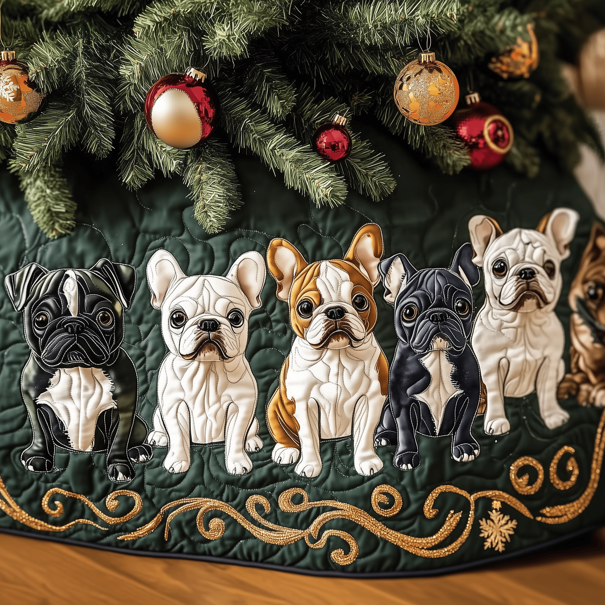 Festive Bulldog Quilted Tree Skirt Feel Good About Your Tree Decor This Holiday Festive Bulldog Quilted Tree Skirt Feel Good About Your Tree Decor This Holiday