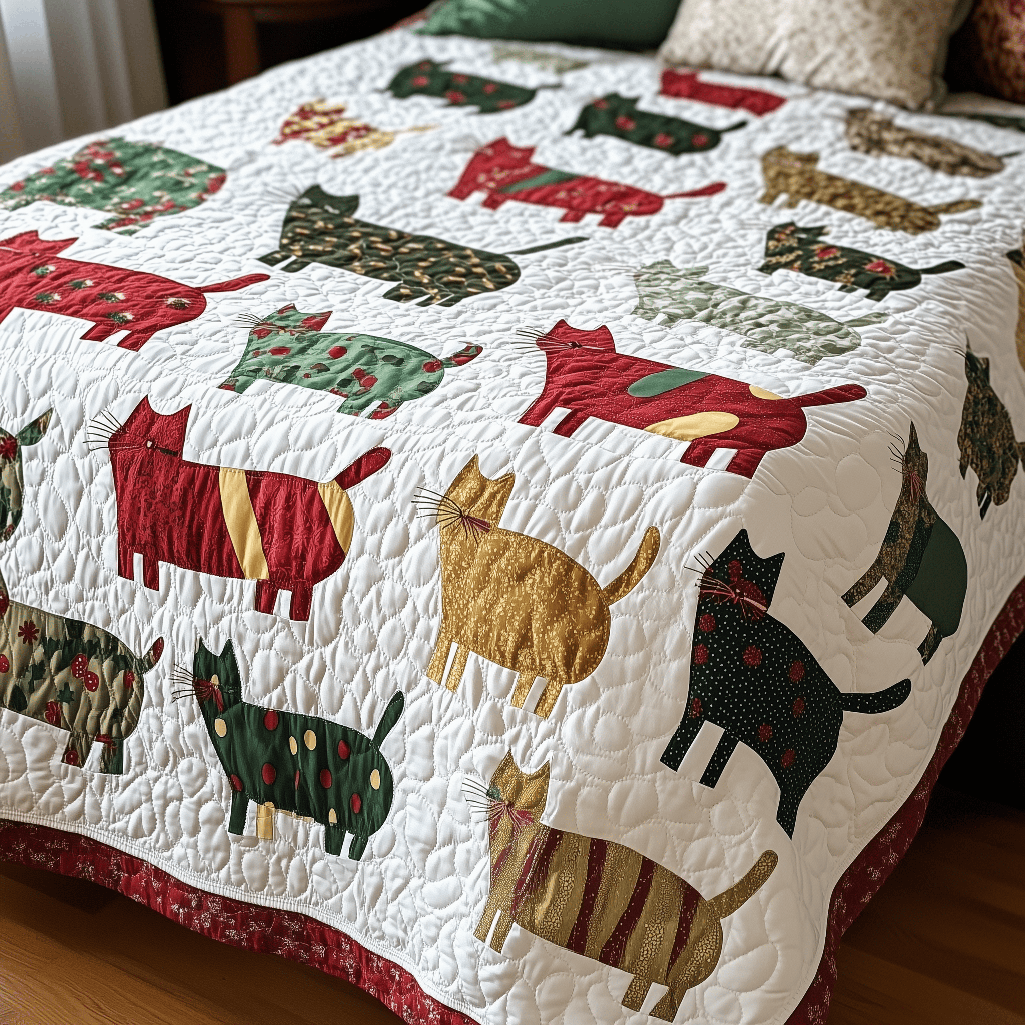 Festive Cat Quilted Blanket Feel the Magic of Family Time with a Blanket That Fits All Festive Cat Quilted Blanket Feel the Magic of Family Time with a Blanket That Fits All