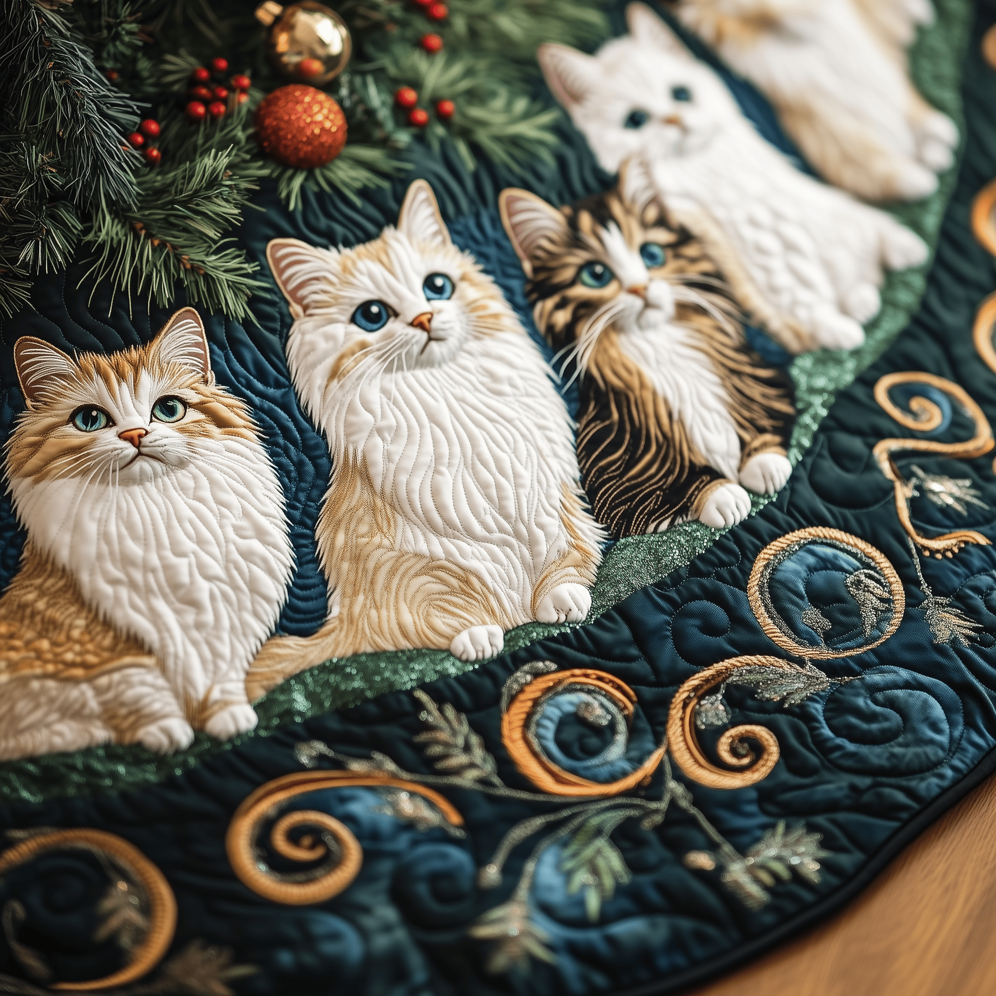 Festive Cat Quilted Tree Skirt Celebrate With Peace of Mind and a Durable Tree Skirt Festive Cat Quilted Tree Skirt Celebrate With Peace of Mind and a Durable Tree Skirt