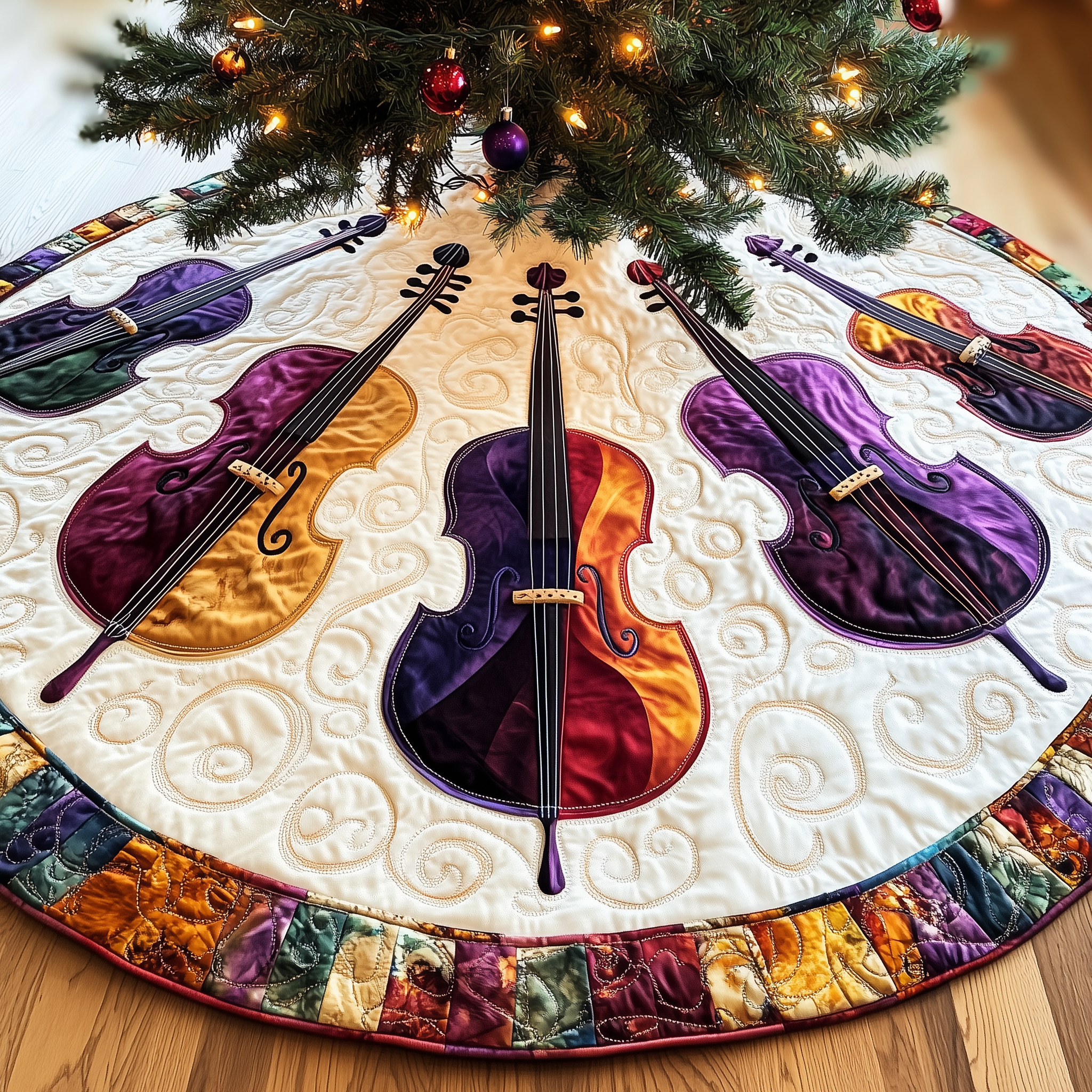 Festive Cello Quilted Tree Skirt Celebrate the Holidays the Right Way with a Perfect Tree Skirt Festive Cello Quilted Tree Skirt Celebrate the Holidays the Right Way with a Perfect Tree Skirt