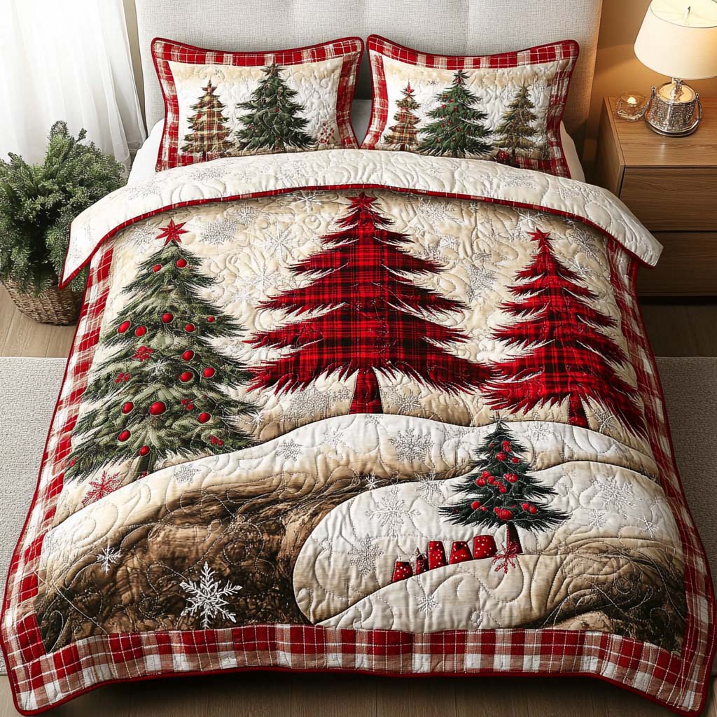 Festive Cheer Quilted Bedding Set Father Daughter Gifts Festive Cheer Quilted Bedding Set Father Daughter Gifts