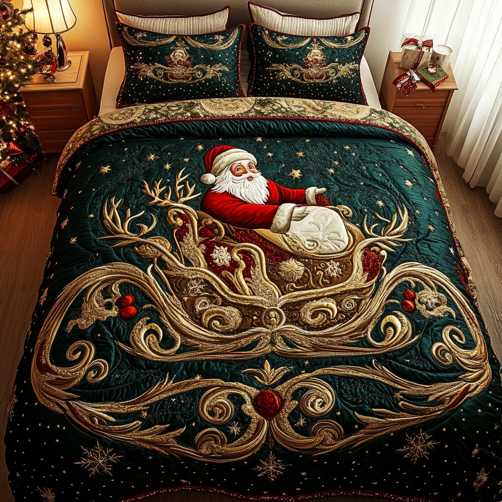 Festive Cheer Quilted Bedding Set Good Secret Santa Gifts Festive Cheer Quilted Bedding Set Good Secret Santa Gifts