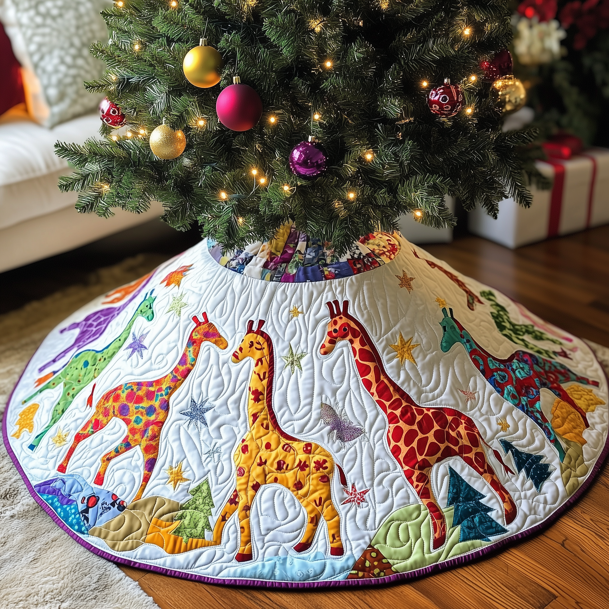 Festive Chicken Christmas Quilted Tree Skirt Celebrate Fully Present with a Safe and Stylish Skirt Festive Chicken Christmas Quilted Tree Skirt Celebrate Fully Present with a Safe and Stylish Skirt
