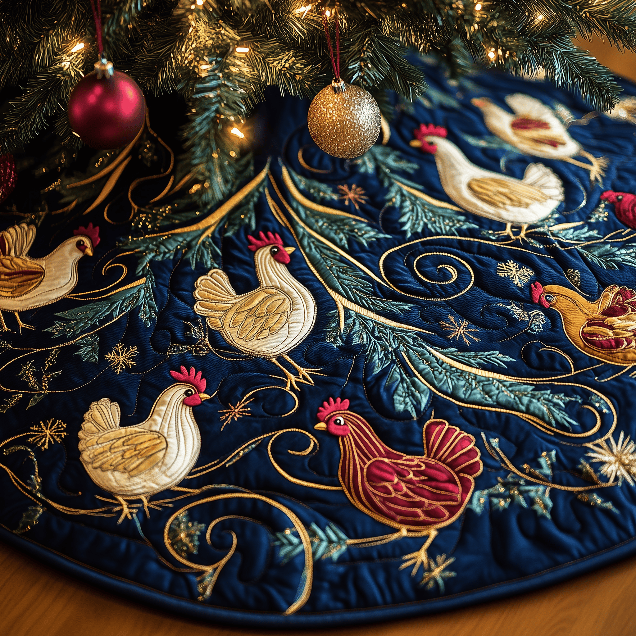 Festive Chicken Quilted Tree Skirt Create Holiday Memories with a Safe and Chic Tree Skirt Festive Chicken Quilted Tree Skirt Create Holiday Memories with a Safe and Chic Tree Skirt