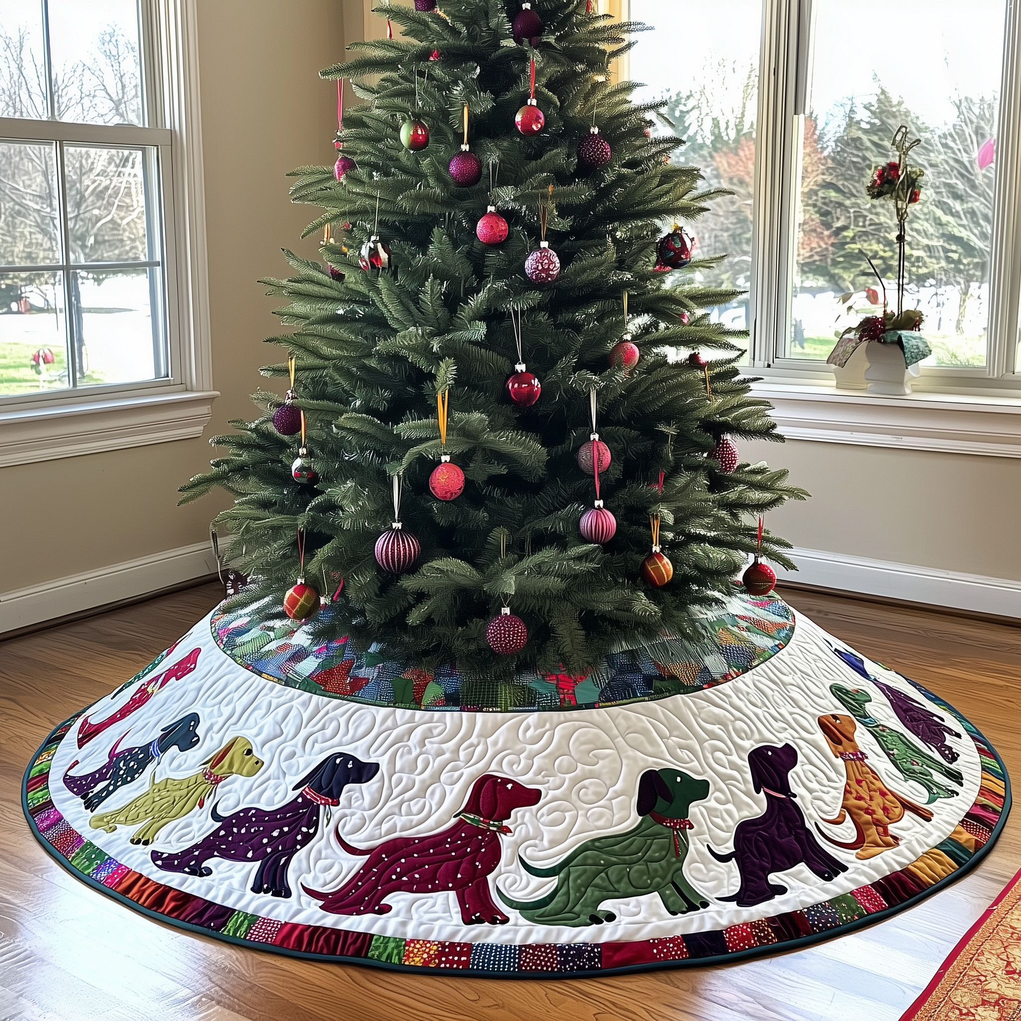 Festive Dachshund Quilted Tree Skirt Enjoy a Peaceful Holiday with the Perfect Tree Skirt Festive Dachshund Quilted Tree Skirt Enjoy a Peaceful Holiday with the Perfect Tree Skirt