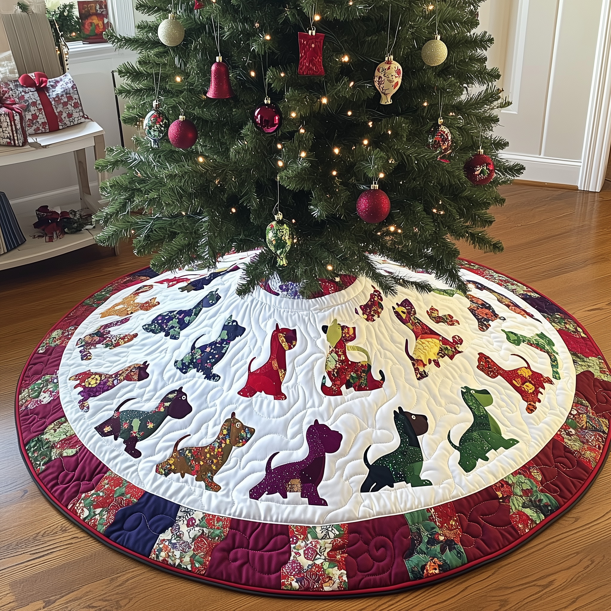 Festive Dog Quilted Tree Skirt Make Every Moment Merry with a Stylish Tree Skirt Festive Dog Quilted Tree Skirt Make Every Moment Merry with a Stylish Tree Skirt