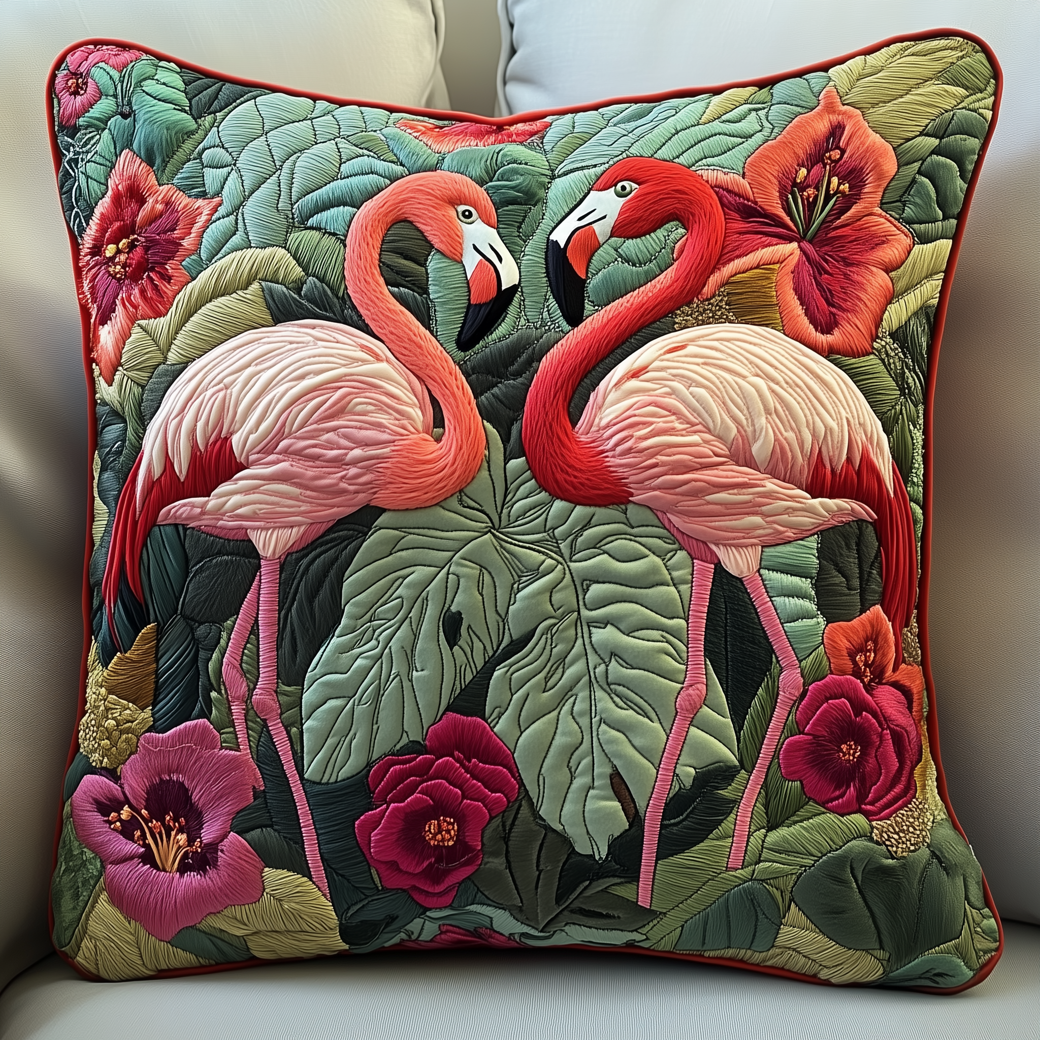 Festive Flamingo Quilted Pillow Case Bring Peace to Your Nights with a Soft and Durable Pillow Case Festive Flamingo Quilted Pillow Case Bring Peace to Your Nights with a Soft and Durable Pillow Case