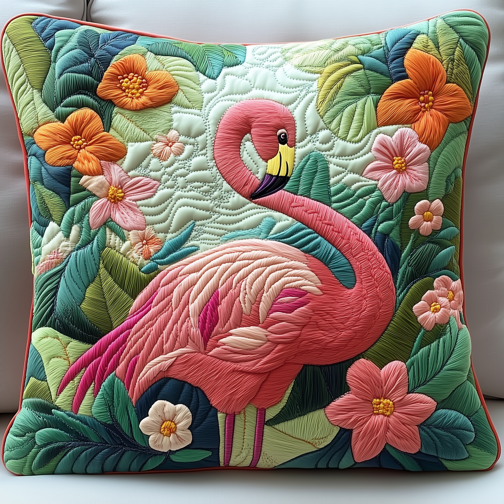 Festive Flamingo Quilted Pillow Case Relax and Sleep Better with a Premium Pillow Case Festive Flamingo Quilted Pillow Case Relax and Sleep Better with a Premium Pillow Case