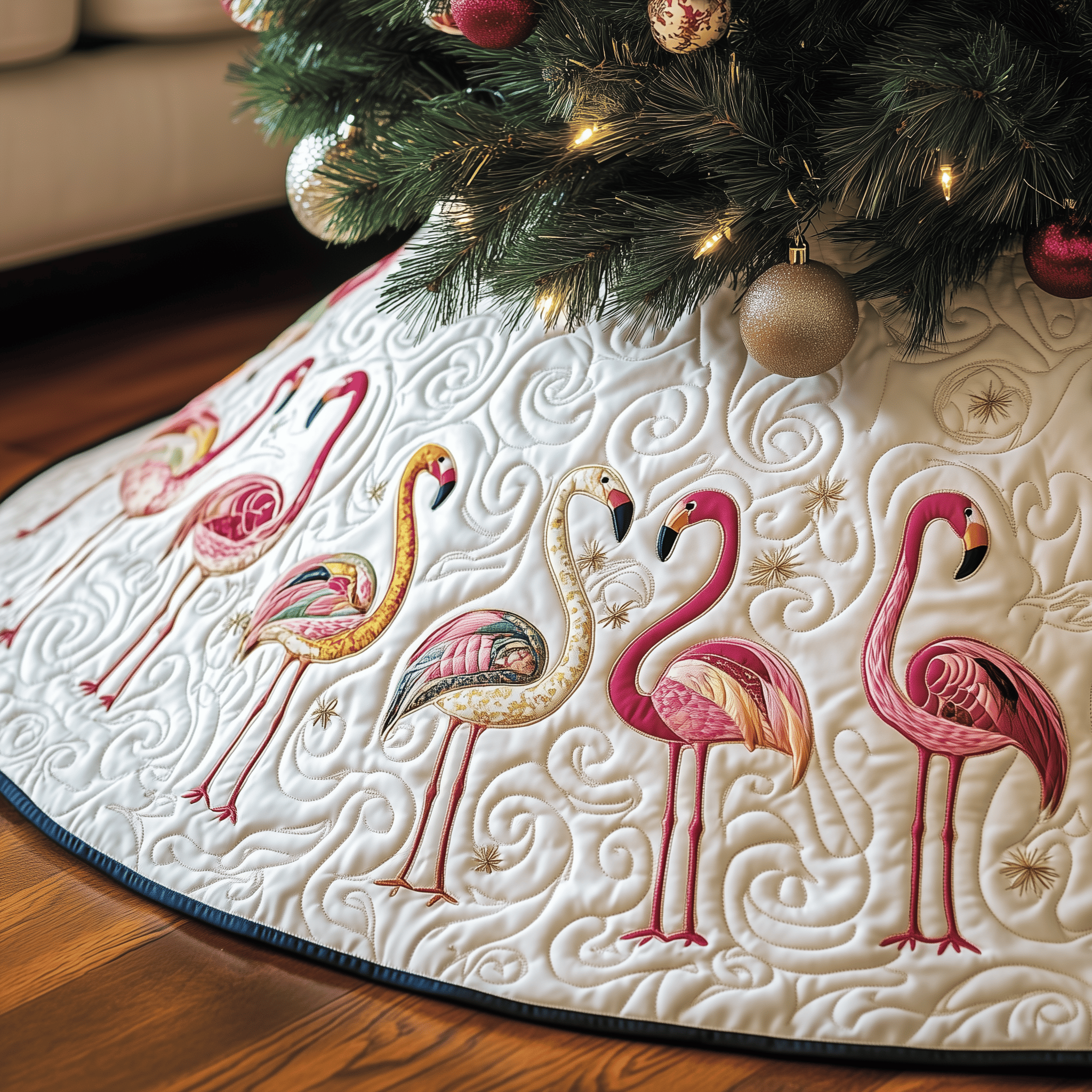 Festive Flamingo Quilted Tree Skirt Celebrate Life's Little Moments with a Perfect Tree Skirt Festive Flamingo Quilted Tree Skirt Celebrate Life's Little Moments with a Perfect Tree Skirt