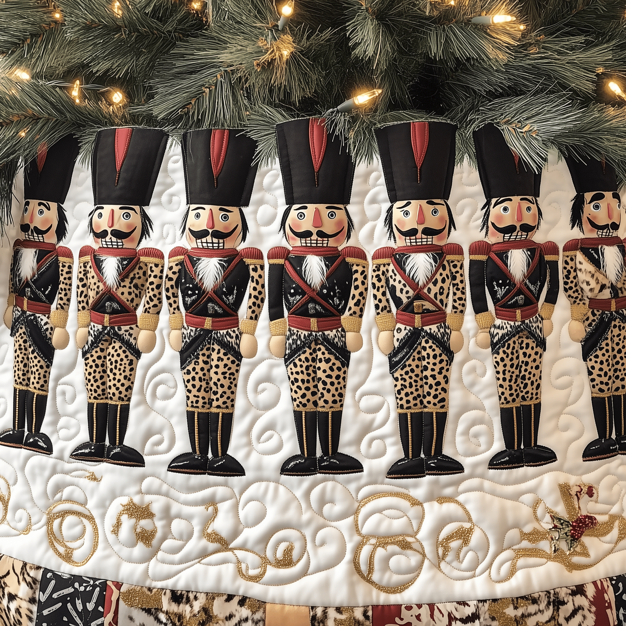 Festive Leopard Nutcracker Quilted Tree Skirt Celebrate Your Way with a Chic and Functional Tree Skirt Festive Leopard Nutcracker Quilted Tree Skirt Celebrate Your Way with a Chic and Functional Tree Skirt