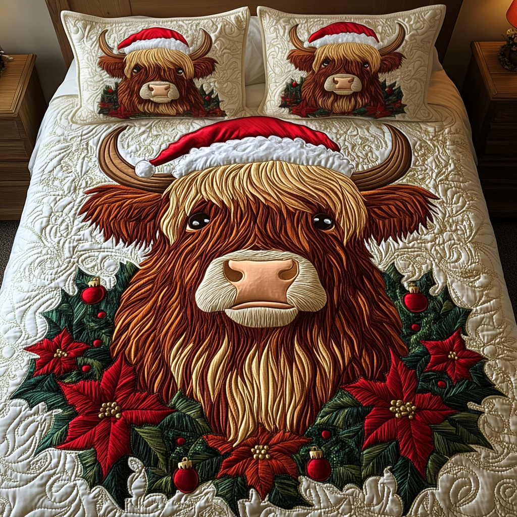 Festive Moo Quilted Bedding Set Cowboy Present Ideas Festive Moo Quilted Bedding Set Cowboy Present Ideas