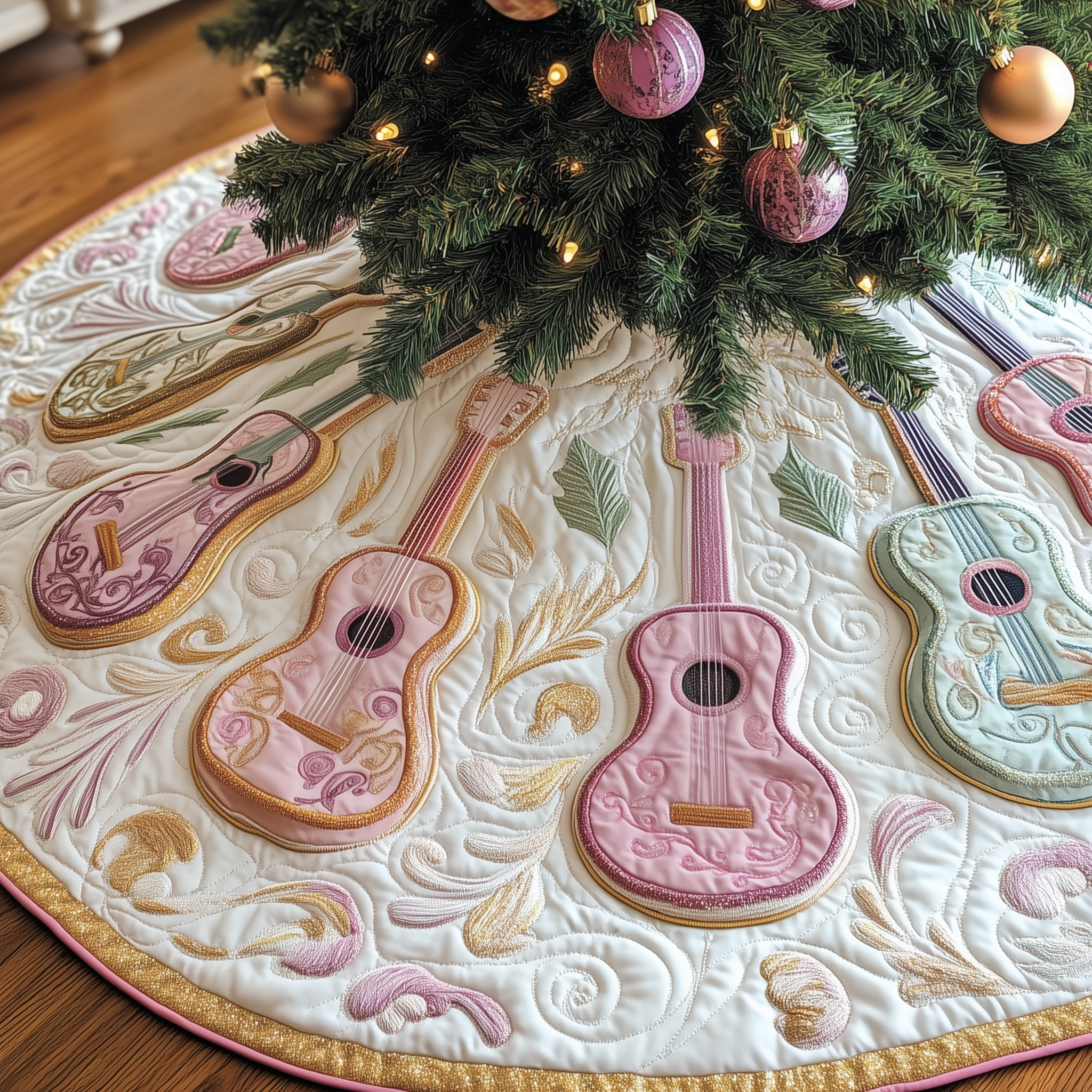 Festive Pinky Ukulele Quilted Tree Skirt Celebrate Every Step of the Season with the Right Tree Skirt Festive Pinky Ukulele Quilted Tree Skirt Celebrate Every Step of the Season with the Right Tree Skirt