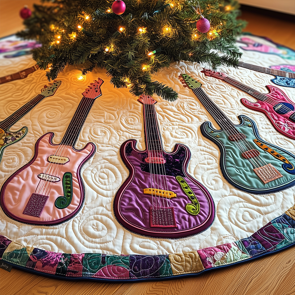 Festive Purple Guitars Quilted Tree Skirt Celebrate Elegantly with a Timeless Christmas Tree Skirt Festive Purple Guitars Quilted Tree Skirt Celebrate Elegantly with a Timeless Christmas Tree Skirt
