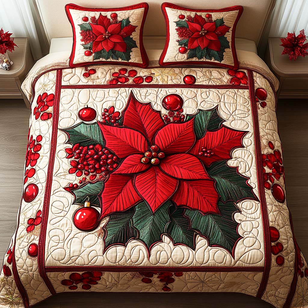 Festive Radiance Quilted Bedding Set Christmas Gifts For Mum Festive Radiance Quilted Bedding Set Christmas Gifts For Mum