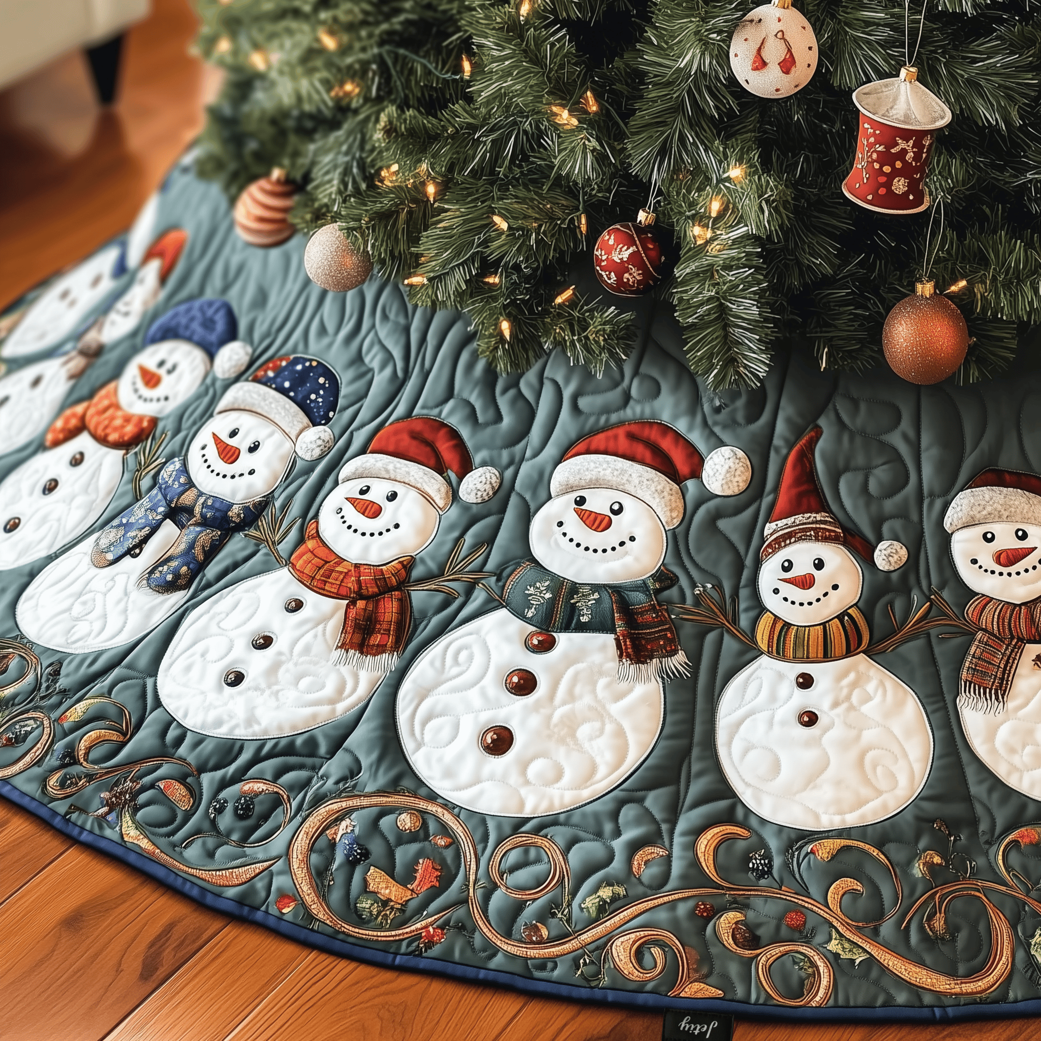 Festive Snowman Quilted Tree Skirt A Tree Skirt That Brings Joy and Style to Your Holidays Festive Snowman Quilted Tree Skirt A Tree Skirt That Brings Joy and Style to Your Holidays