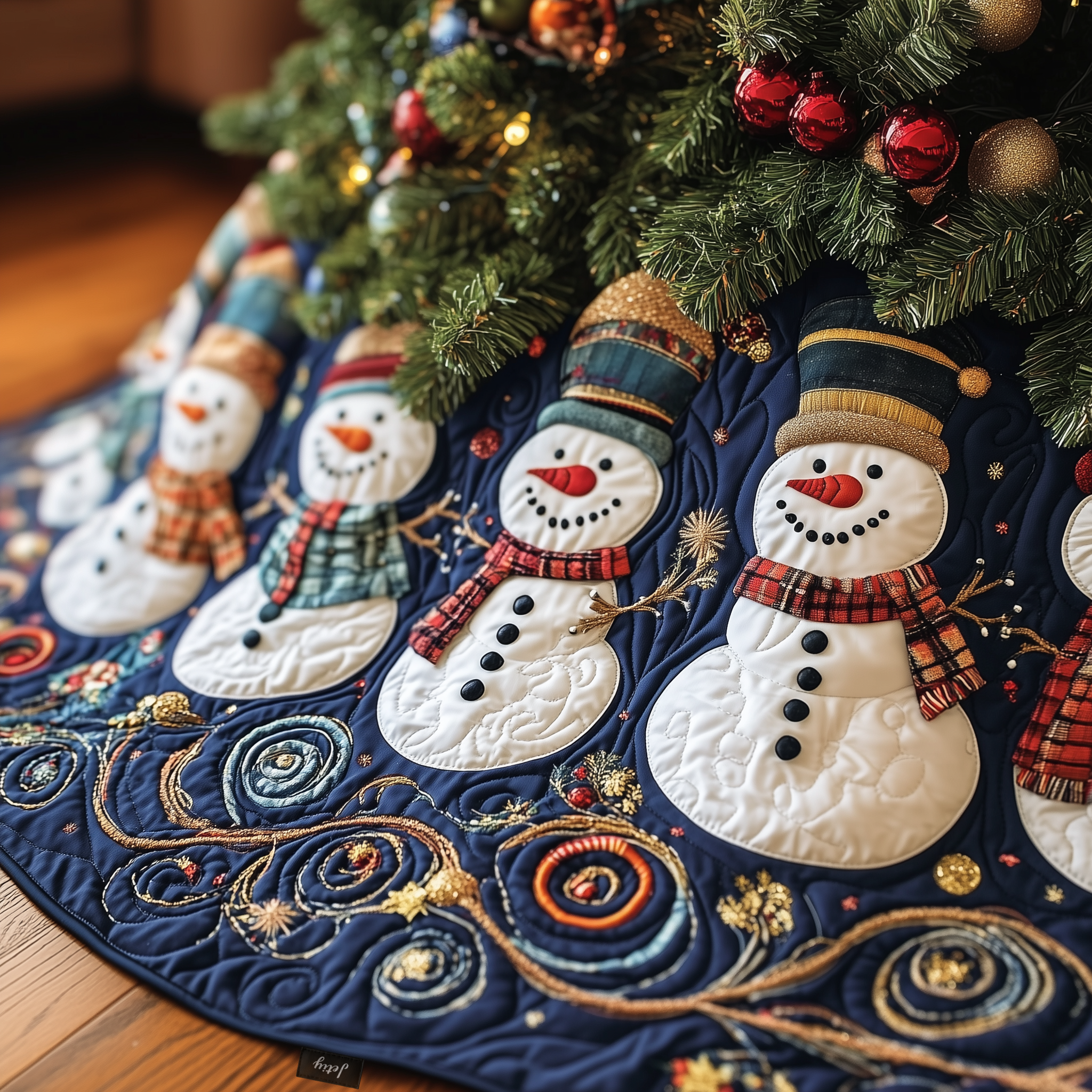Festive Snowman Quilted Tree Skirt Make Every Holiday Moment Bright with a Chic Tree Skirt Festive Snowman Quilted Tree Skirt Make Every Holiday Moment Bright with a Chic Tree Skirt