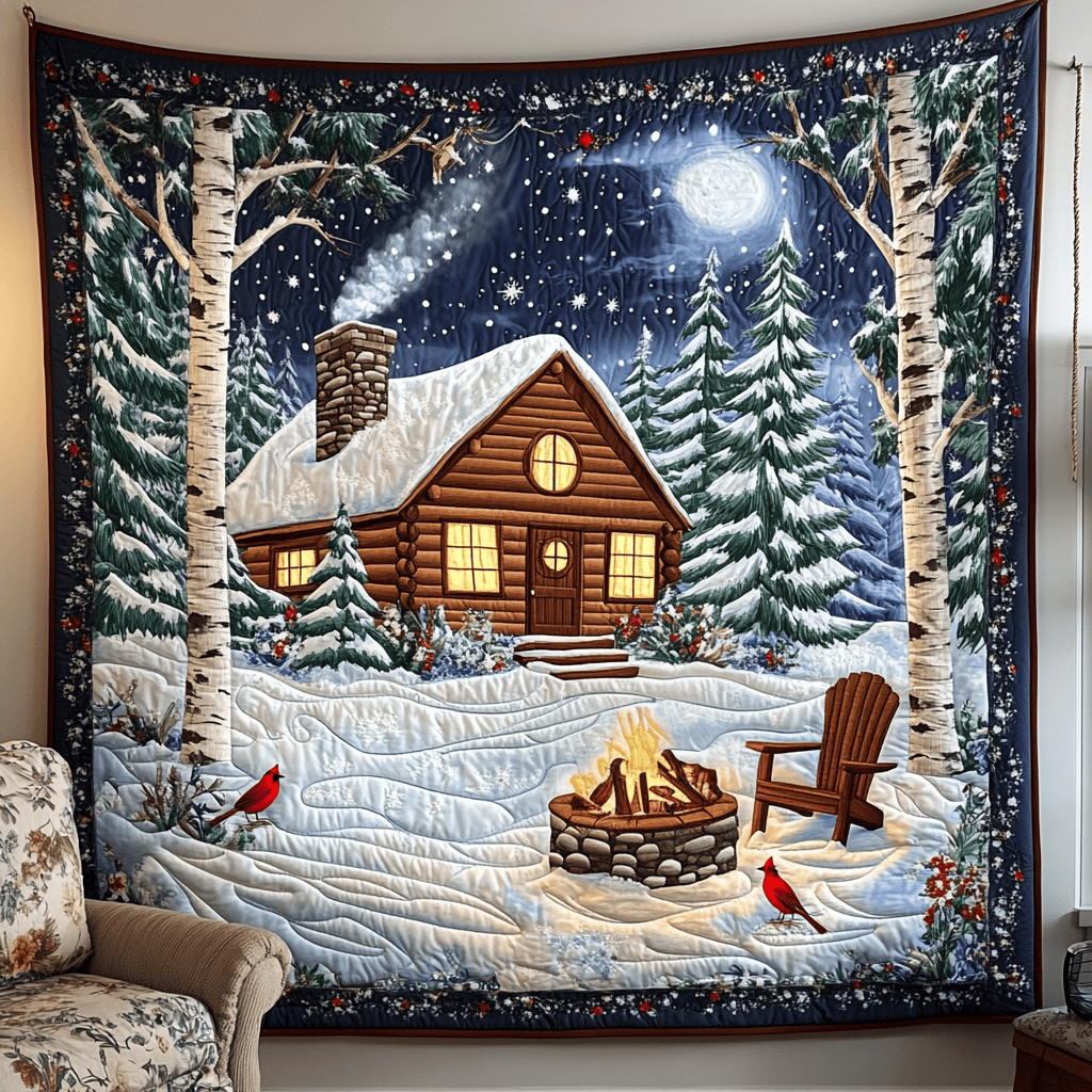 Festive Snowy Log Cabin Quilted Blanket Snuggle Up with a Blanket That Brings Everyone Closer Festive Snowy Log Cabin Quilted Blanket Snuggle Up with a Blanket That Brings Everyone Closer