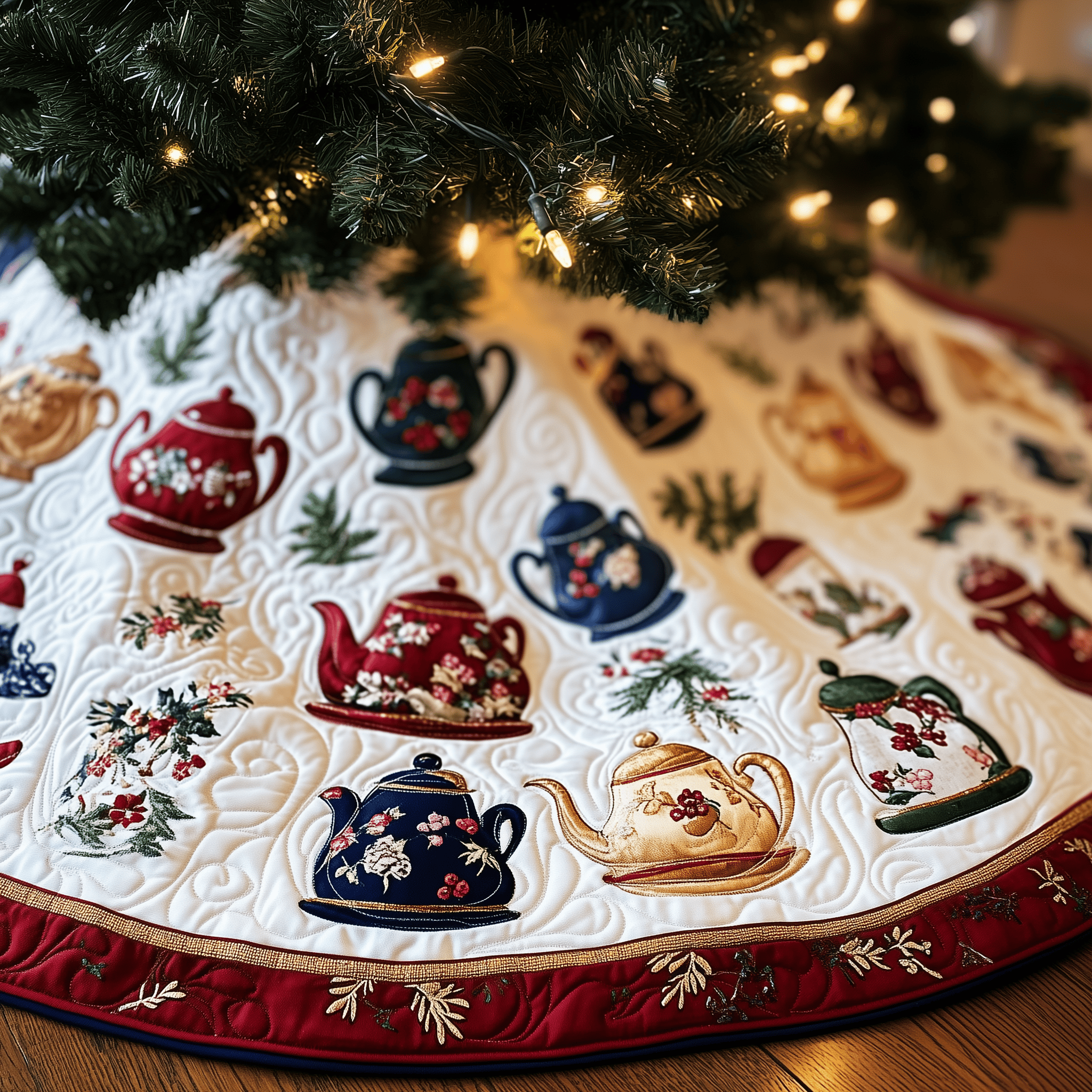 Festive Teapot Quilted Tree Skirt A Tree Skirt That Lets You Relax This Holiday Season Festive Teapot Quilted Tree Skirt A Tree Skirt That Lets You Relax This Holiday Season