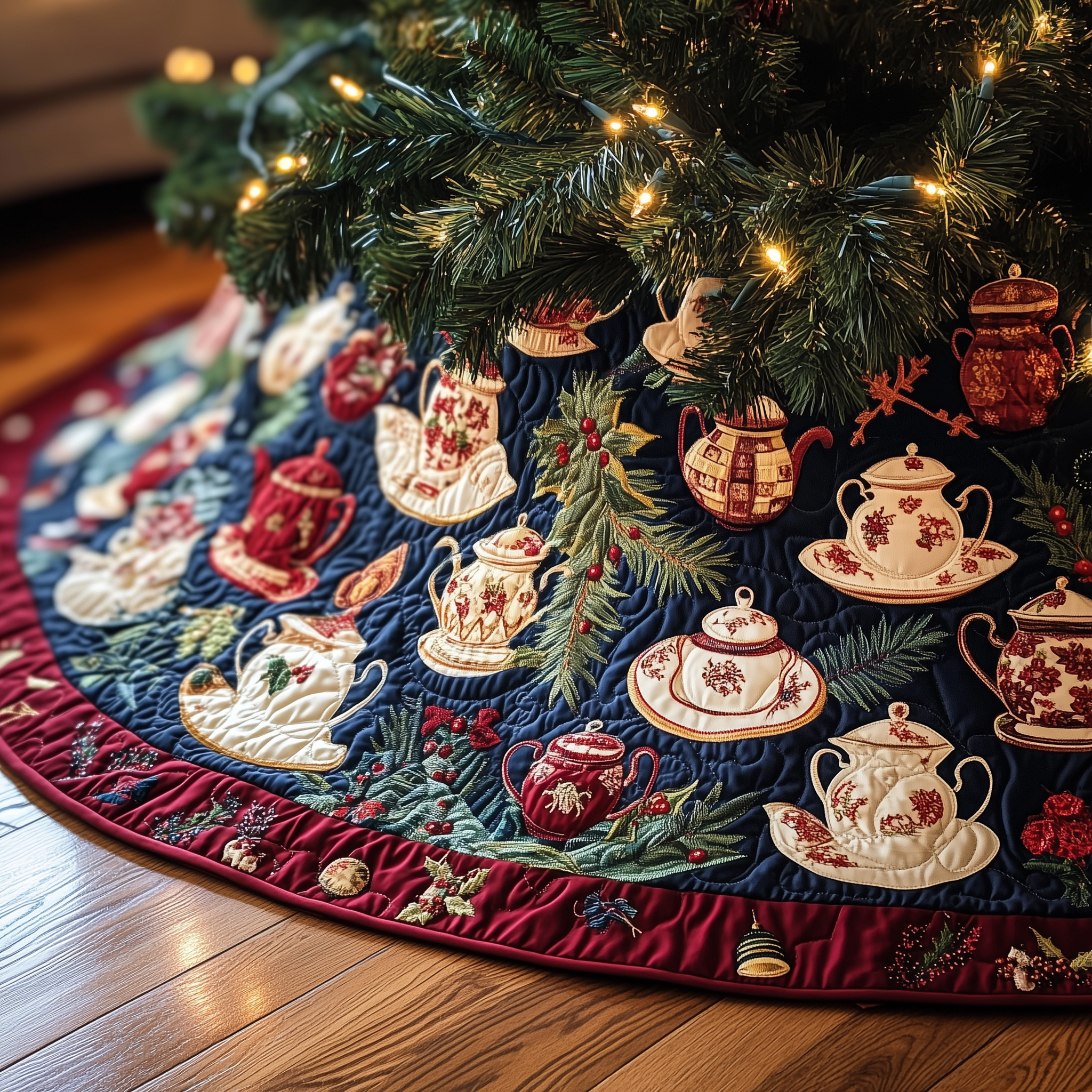 Festive Teapot Quilted Tree Skirt Wrap Your Holidays in Comfort with the Right Tree Skirt Festive Teapot Quilted Tree Skirt Wrap Your Holidays in Comfort with the Right Tree Skirt