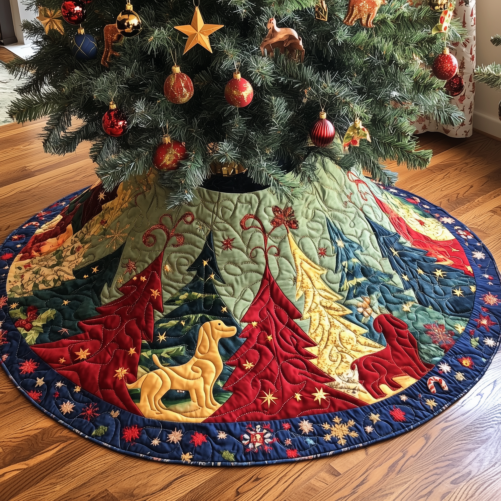 Festive Tree Christmas Quilted Tree Skirt Celebrate Beautifully with a Reliable Tree Skirt Festive Tree Christmas Quilted Tree Skirt Celebrate Beautifully with a Reliable Tree Skirt