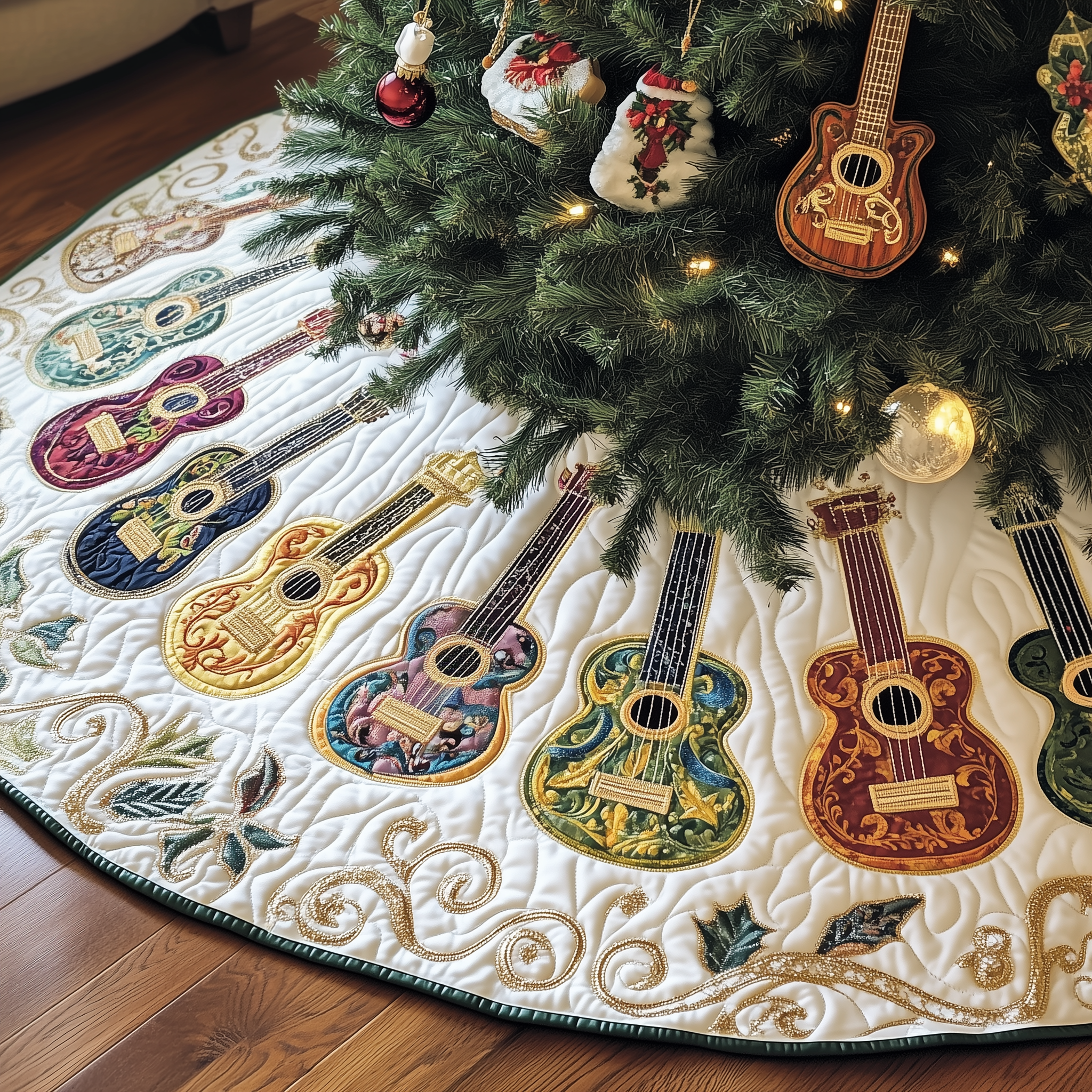 Festive Vintage Ukulele Quilted Tree Skirt Celebrate Stress-Free with a Tree Skirt That Works Festive Vintage Ukulele Quilted Tree Skirt Celebrate Stress-Free with a Tree Skirt That Works
