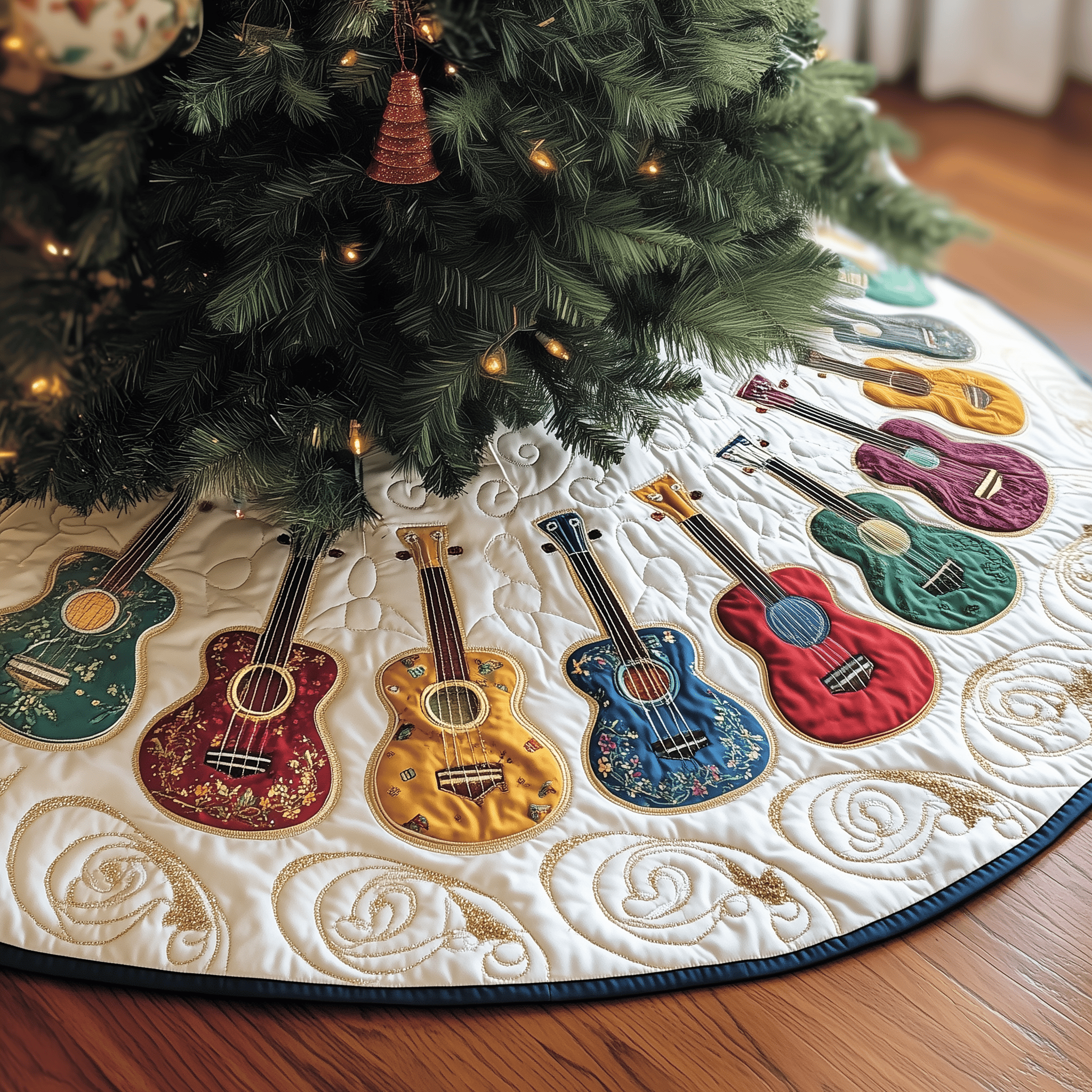 Festive Vintage Ukulele Quilted Tree Skirt Celebrate the Holidays the Right Way with a Perfect Tree Skirt Festive Vintage Ukulele Quilted Tree Skirt Celebrate the Holidays the Right Way with a Perfect Tree Skirt