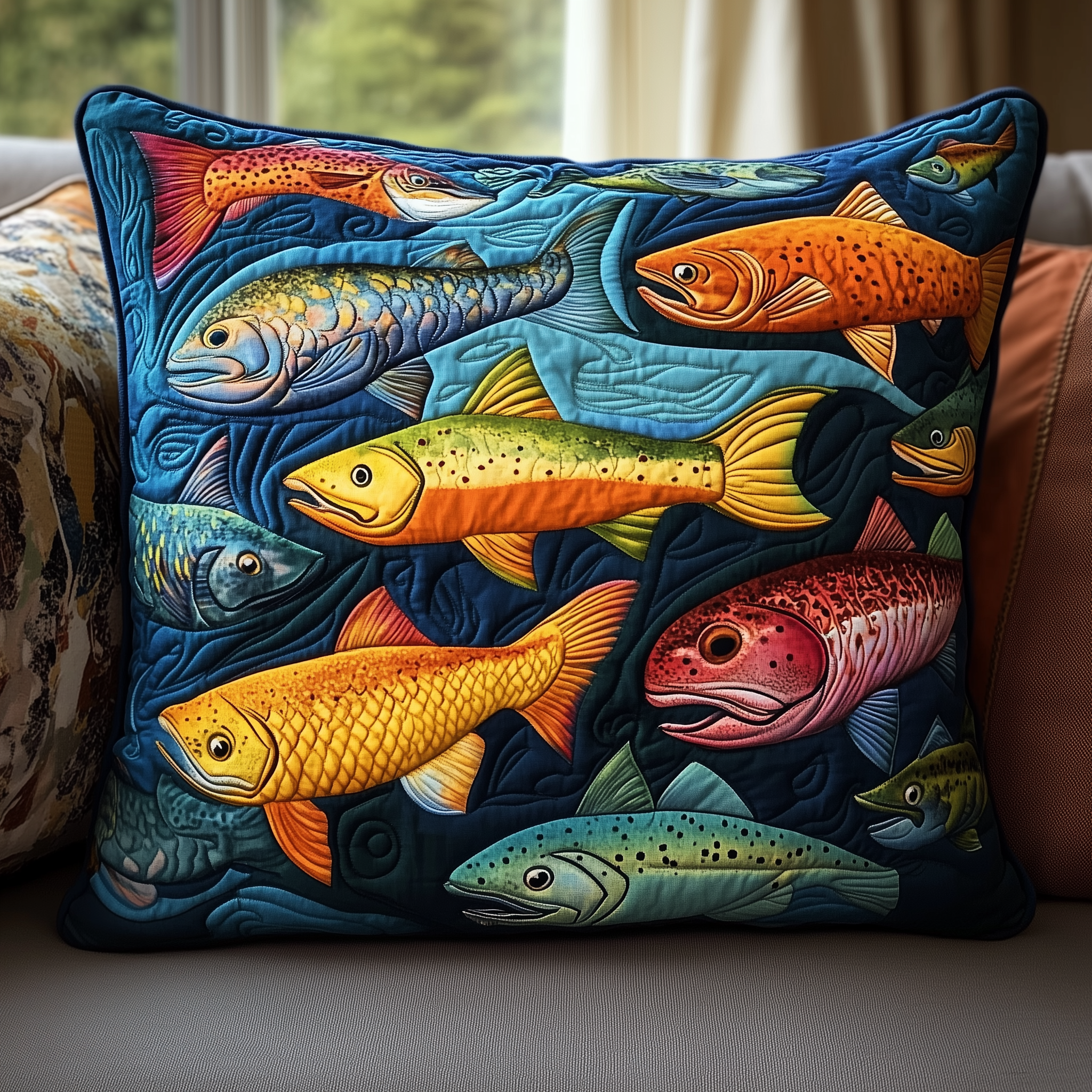 Fishing Quilted Pillow Case Feel Closer to Home with Pillow Cases Designed for Families Fishing Quilted Pillow Case Feel Closer to Home with Pillow Cases Designed for Families