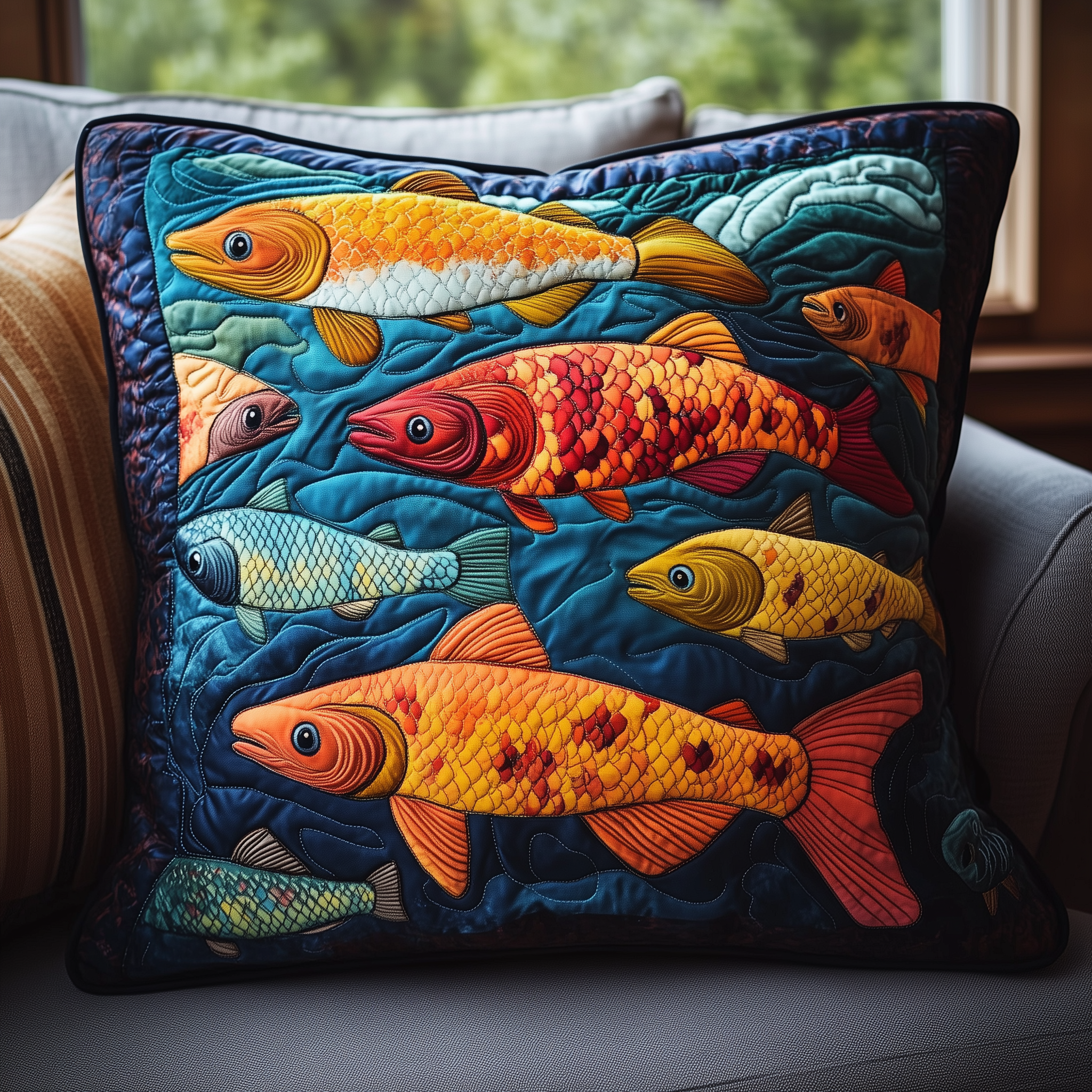 Fishing Quilted Pillow Case Feel the Cool Touch of Satin Pillow Cases Fishing Quilted Pillow Case Feel the Cool Touch of Satin Pillow Cases